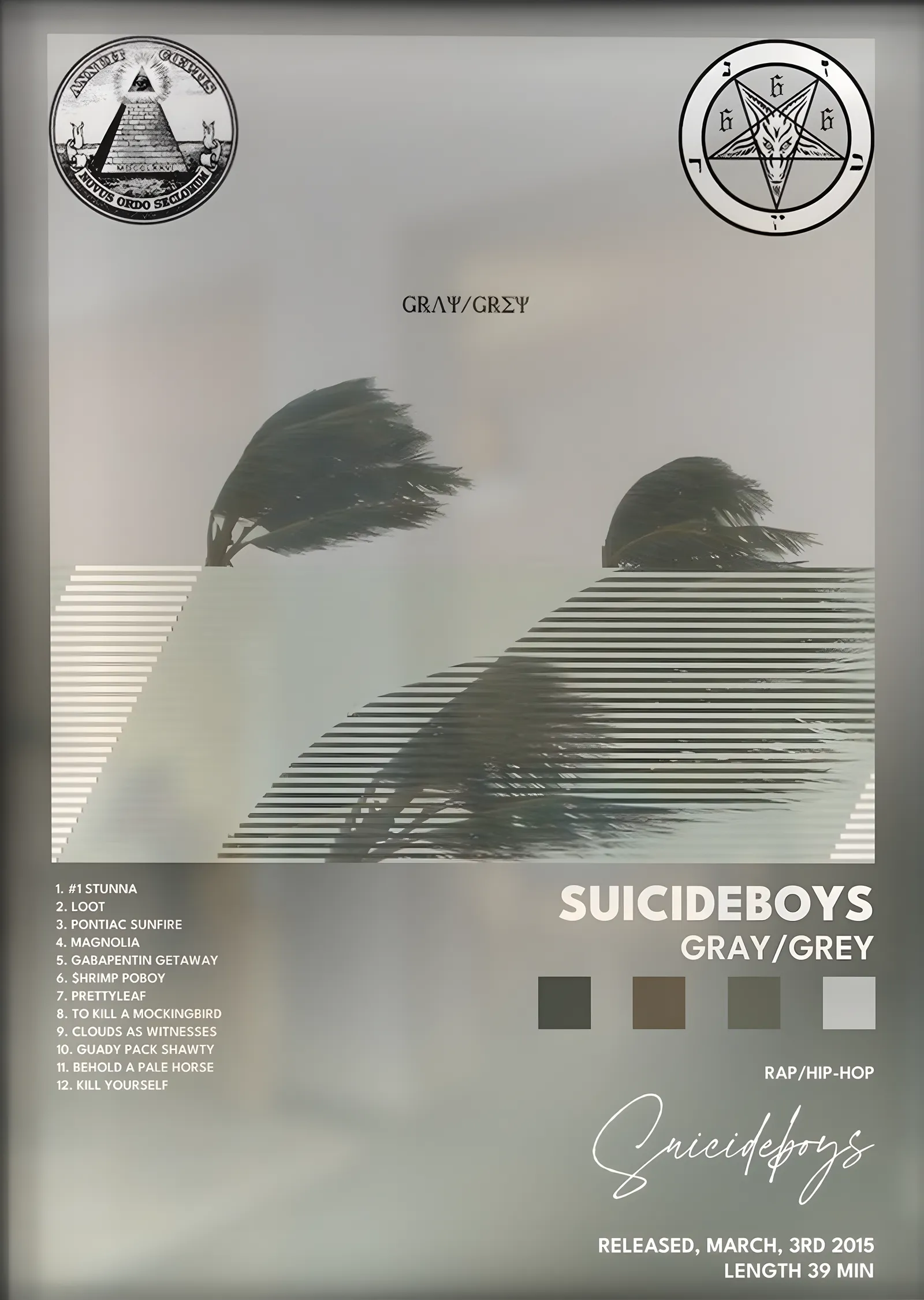 $uicideboy$: Gray/Grey metal tablo