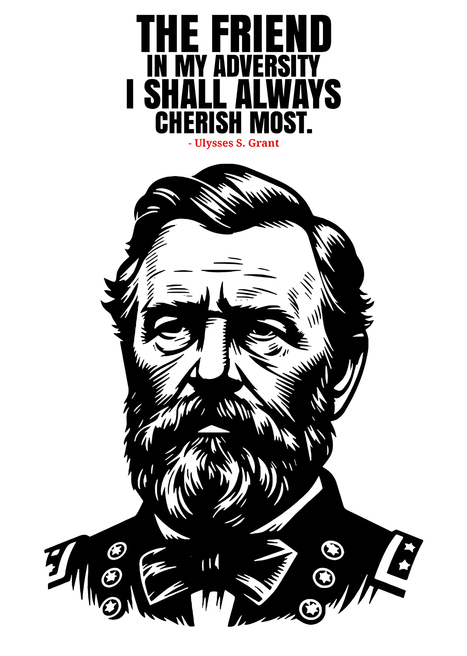 Ulysses S. Grant: The Friend in My Adversity metal tablo