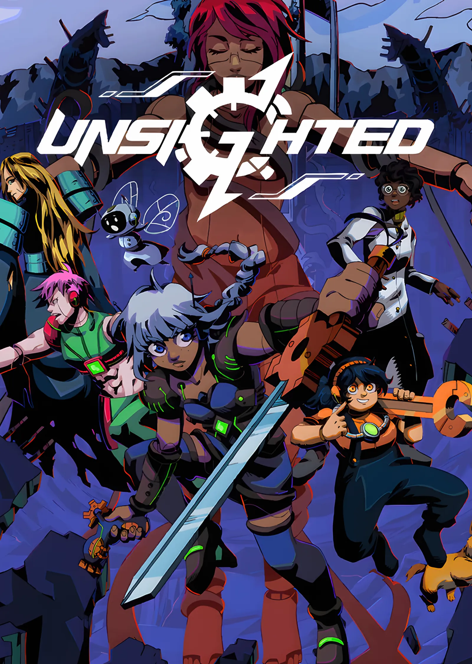 Unsighted: Mavi Zeminde Robot Kadrosu metal tablo