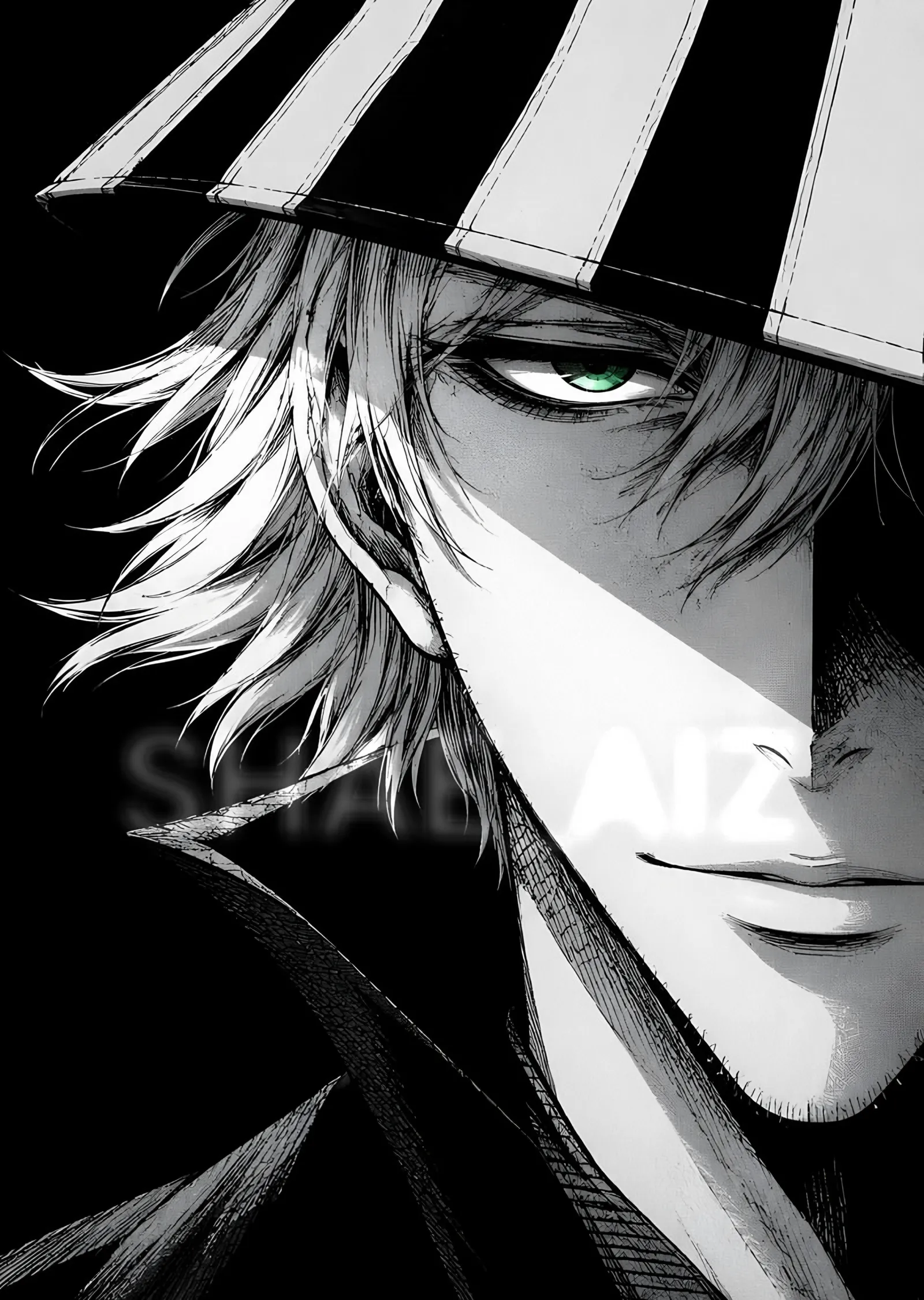 Urahara Kisuke - Çizgili Şapka metal tablo