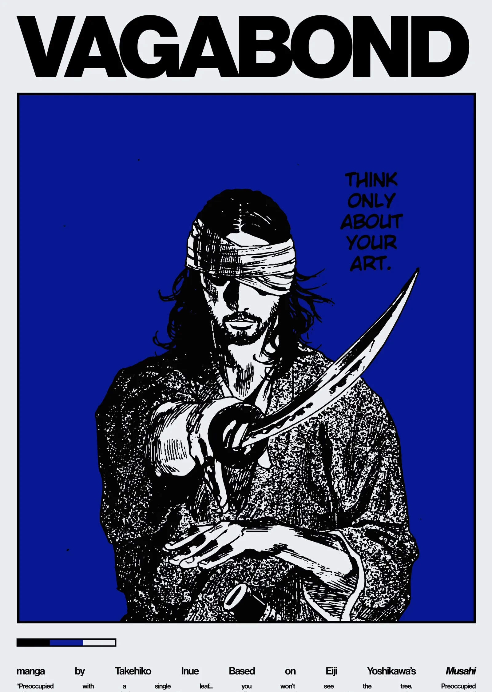 Vagabond: Bıçaklı Musashi metal tablo
