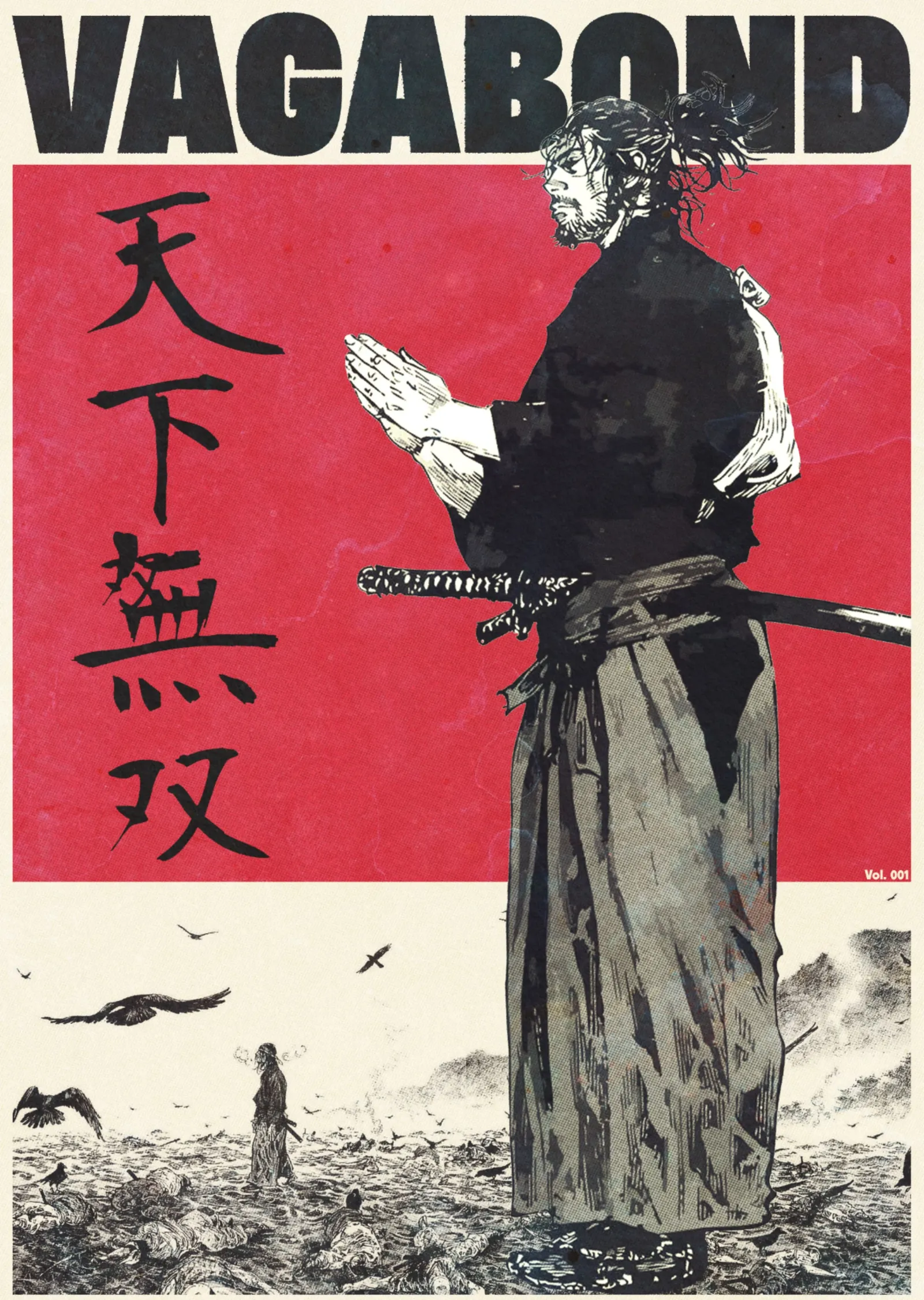 Vagabond: Kızıl Zeminde Musashi metal tablo