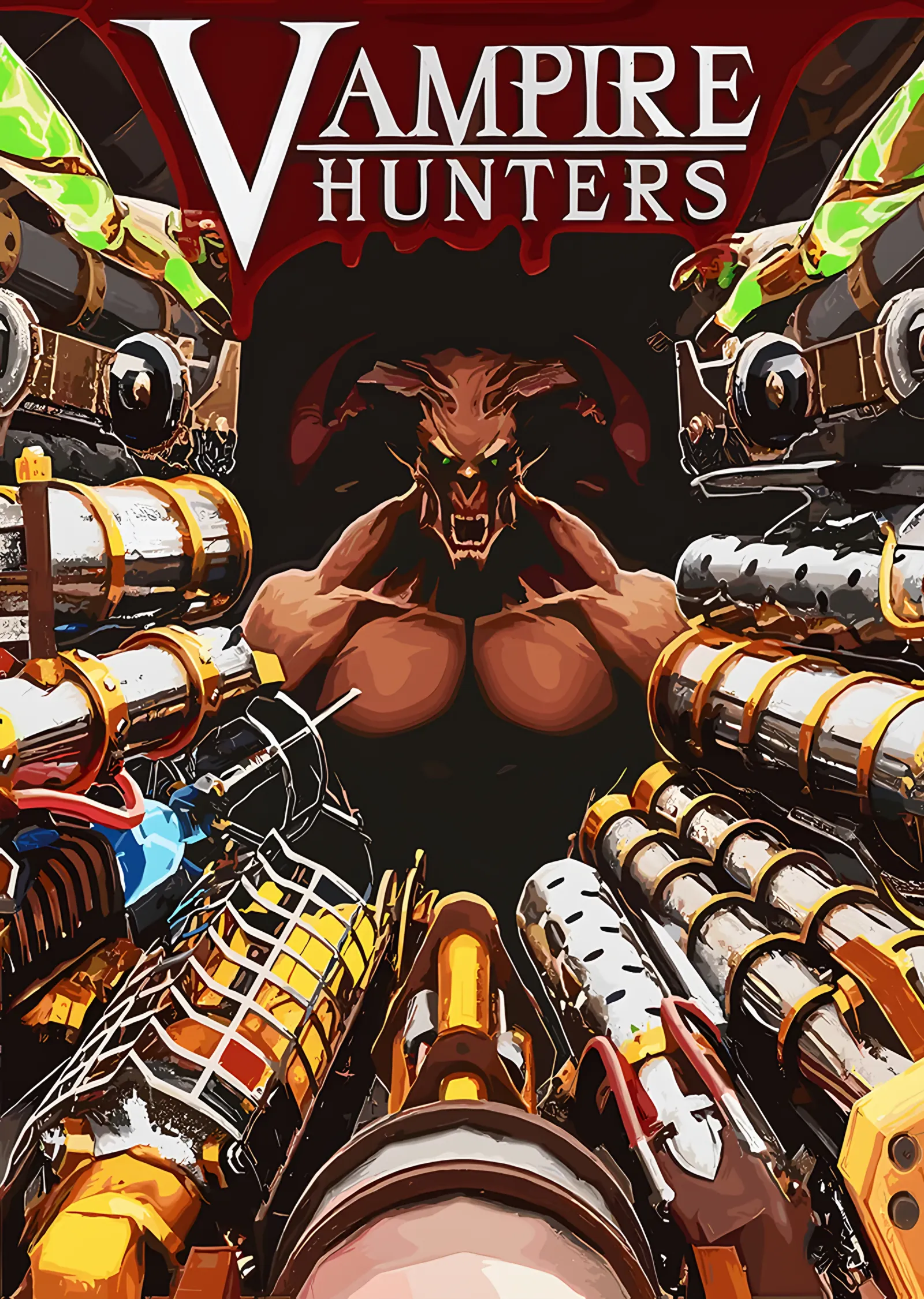 Vampire Hunters: Silah Duvarında Şeytan Silüeti metal tablo