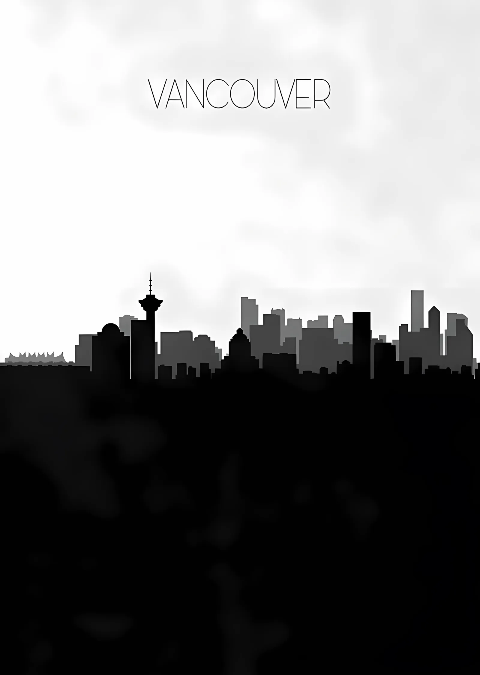 Vancouver Silueti metal tablo