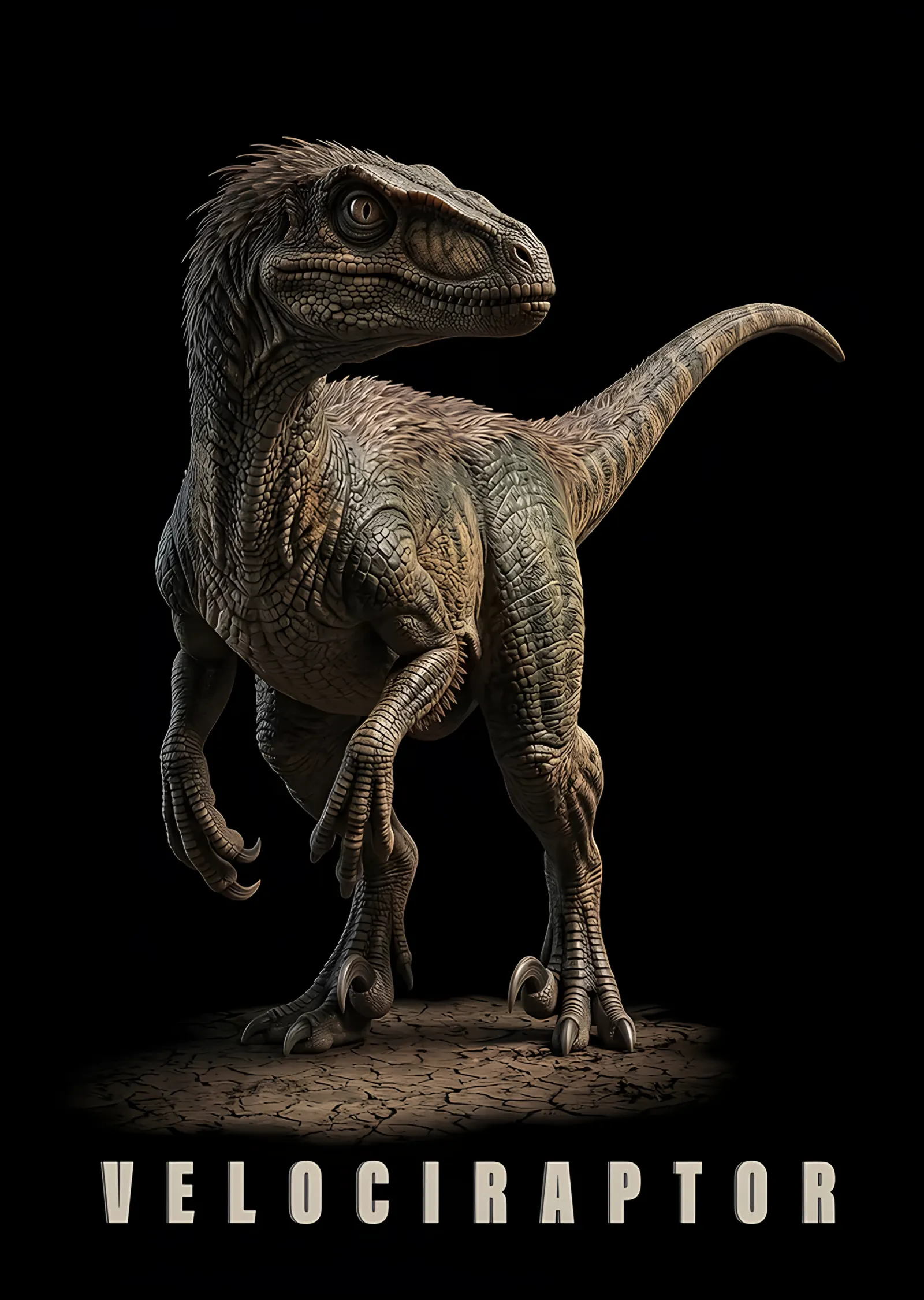 Velociraptor metal tablo