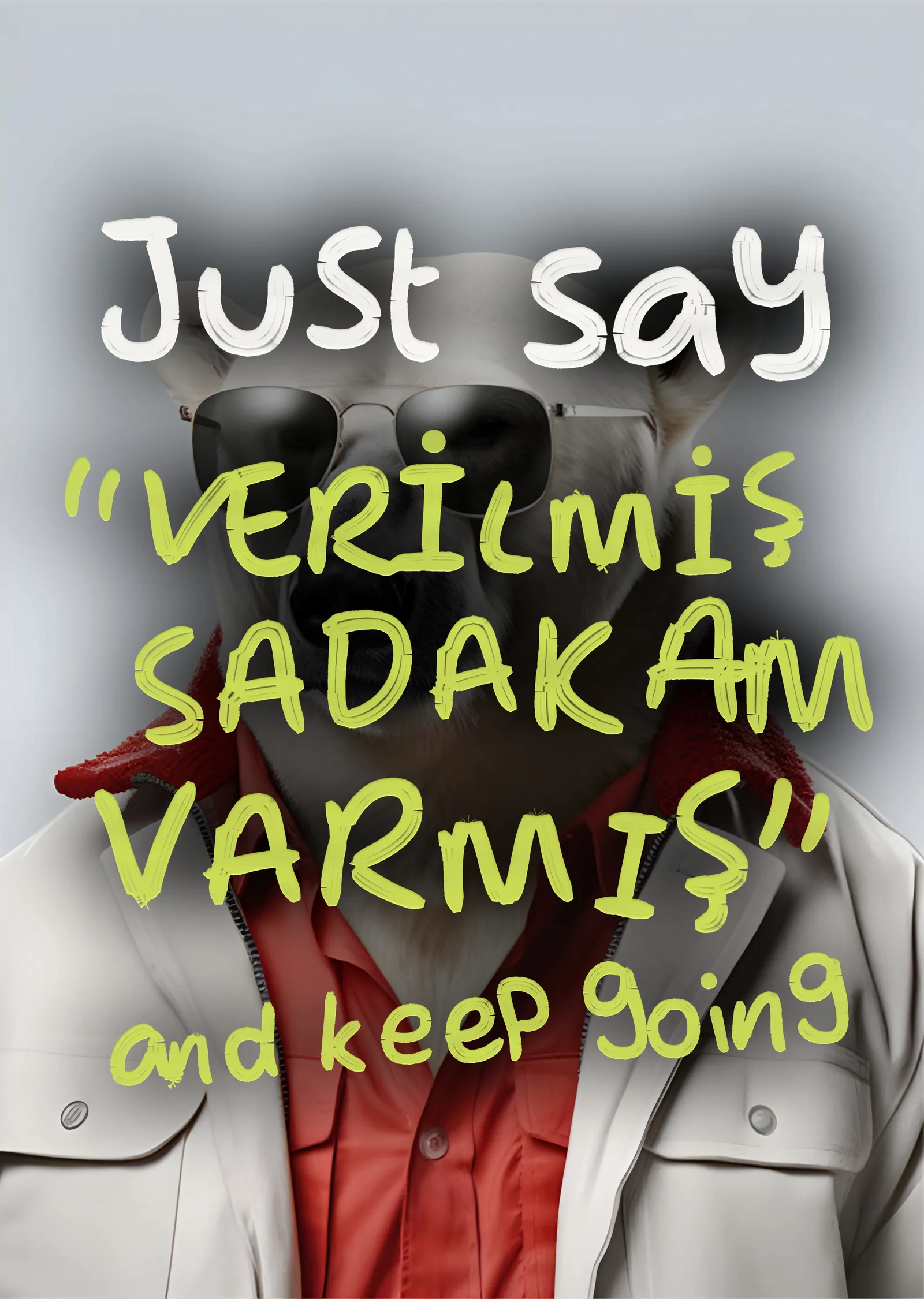 Verilmiş Sadakam Varmış metal tablo