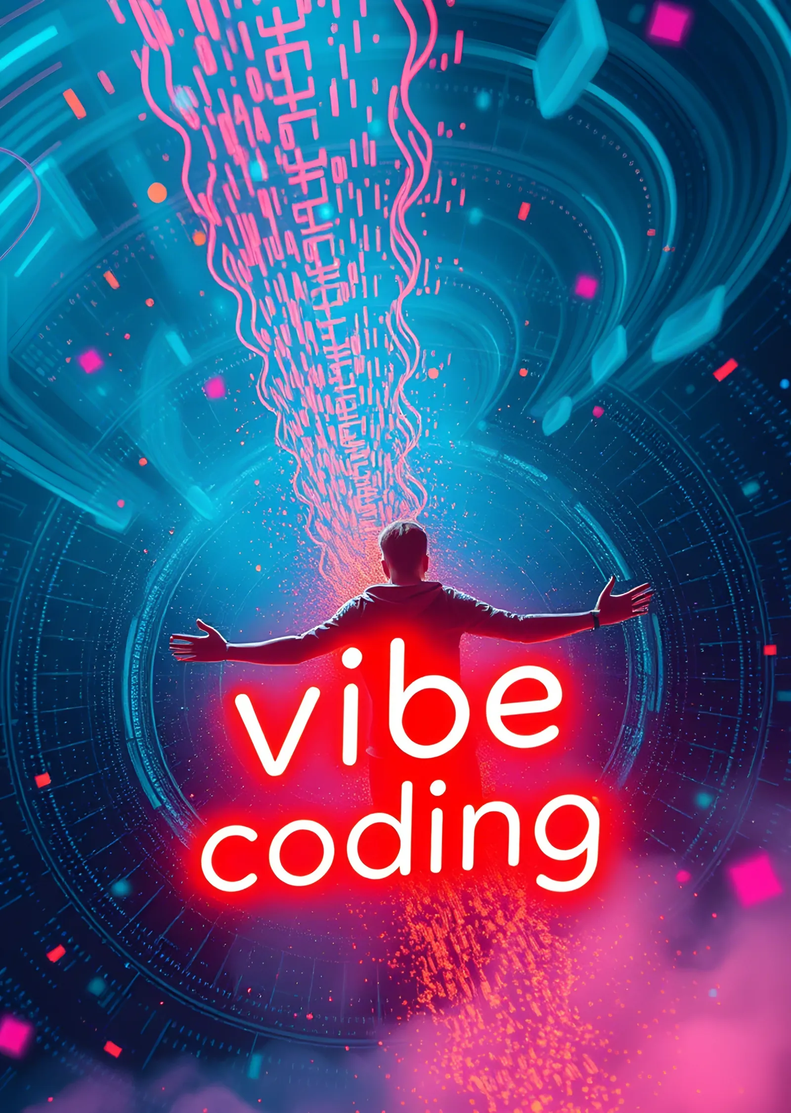 Vibe Coding: Neon Portal metal tablo
