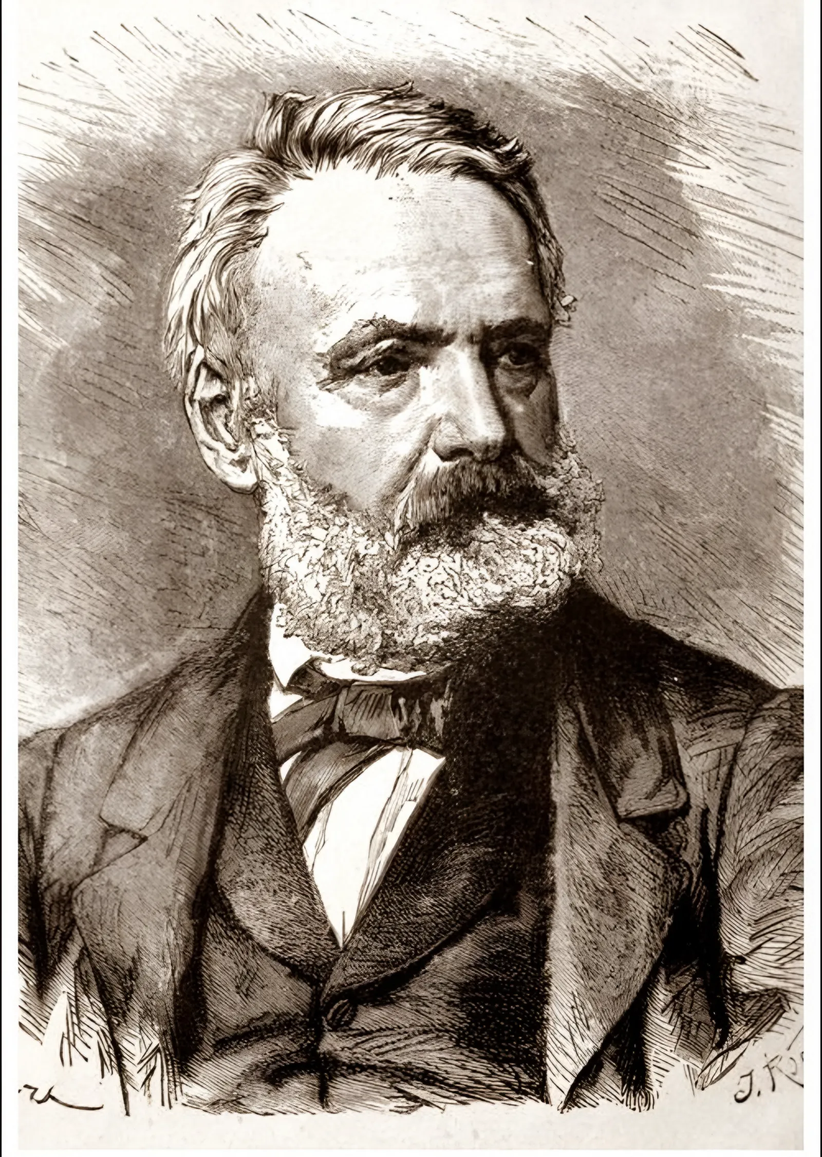 Victor Hugo: Gravür Portre metal tablo