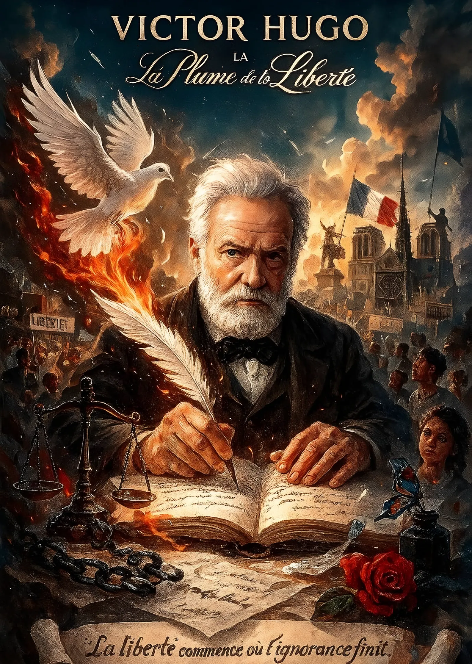 Victor Hugo: La Plume de la Liberté metal tablo