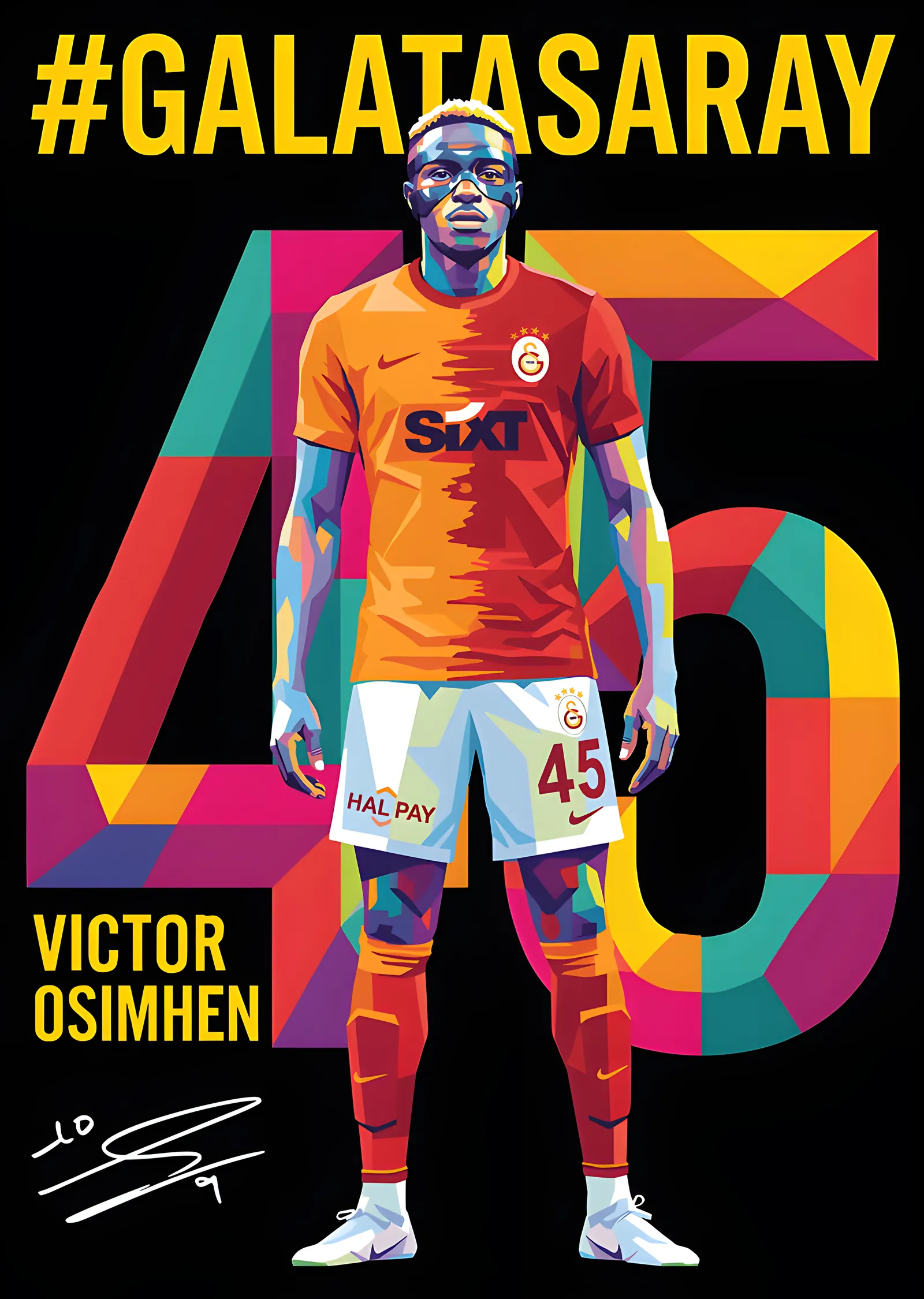 Victor Osimhen - 45 Numara metal tablo