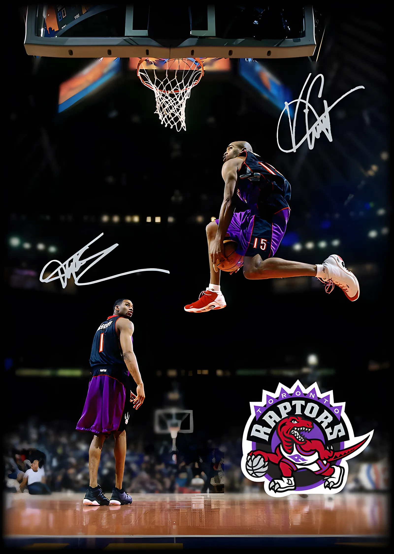 Vince Carter ve Tracy McGrady - Raptors metal tablo