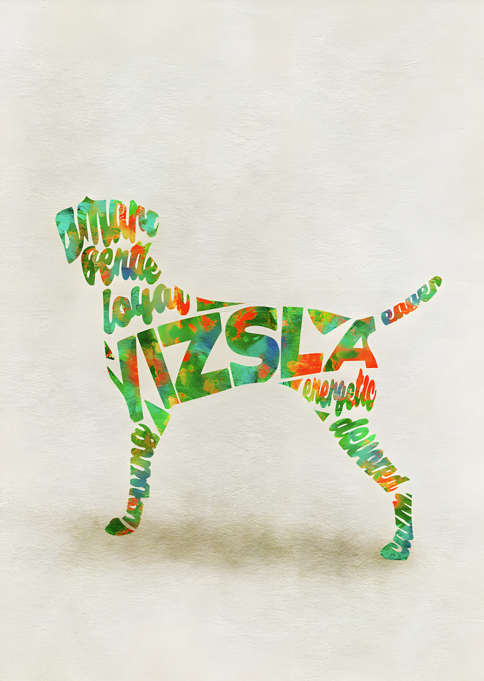 Vizsla - Tipografi metal tablo
