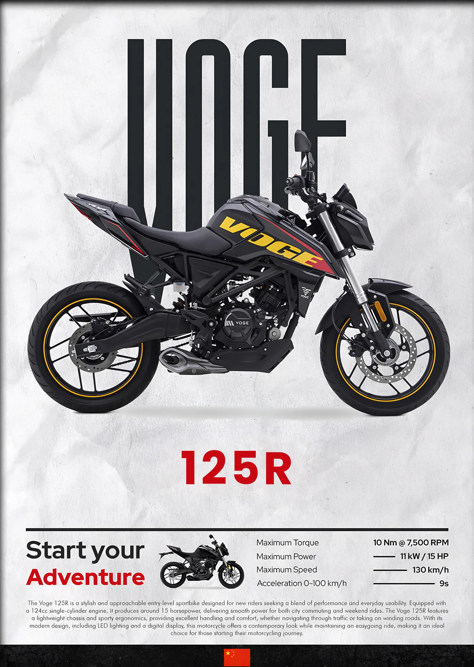 Voge 125R metal tablo