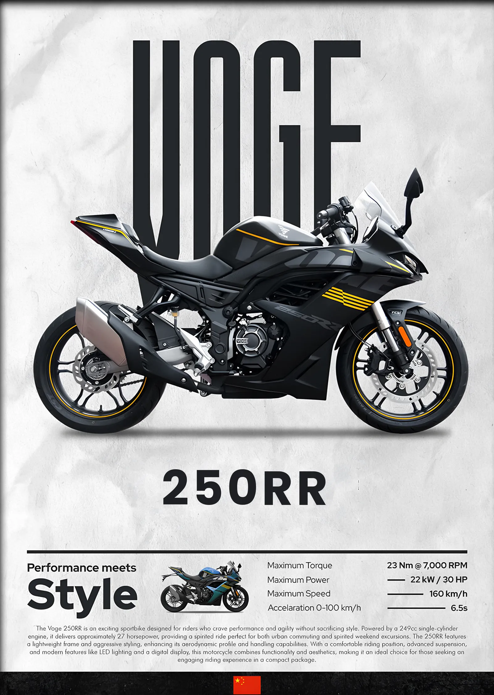 Voge 250RR metal tablo