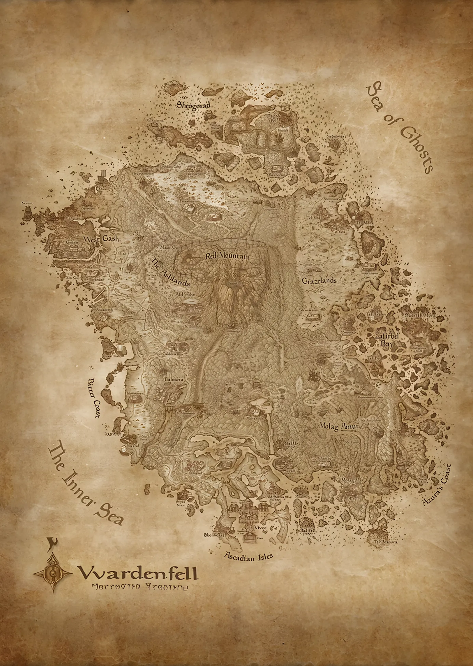 Vvardenfell Haritası metal tablo