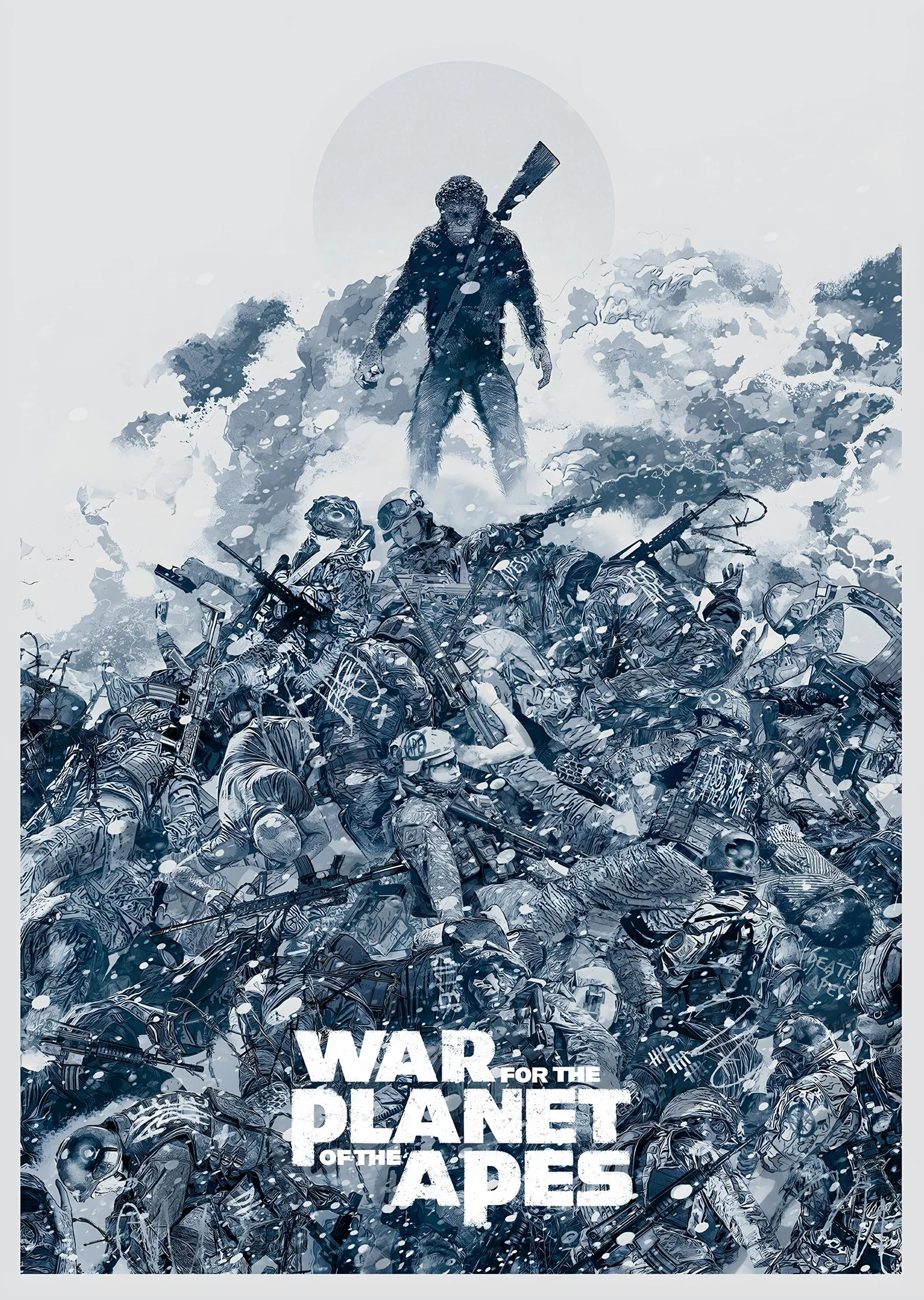 War for the Planet of the Apes Karlı Tepe metal tablo