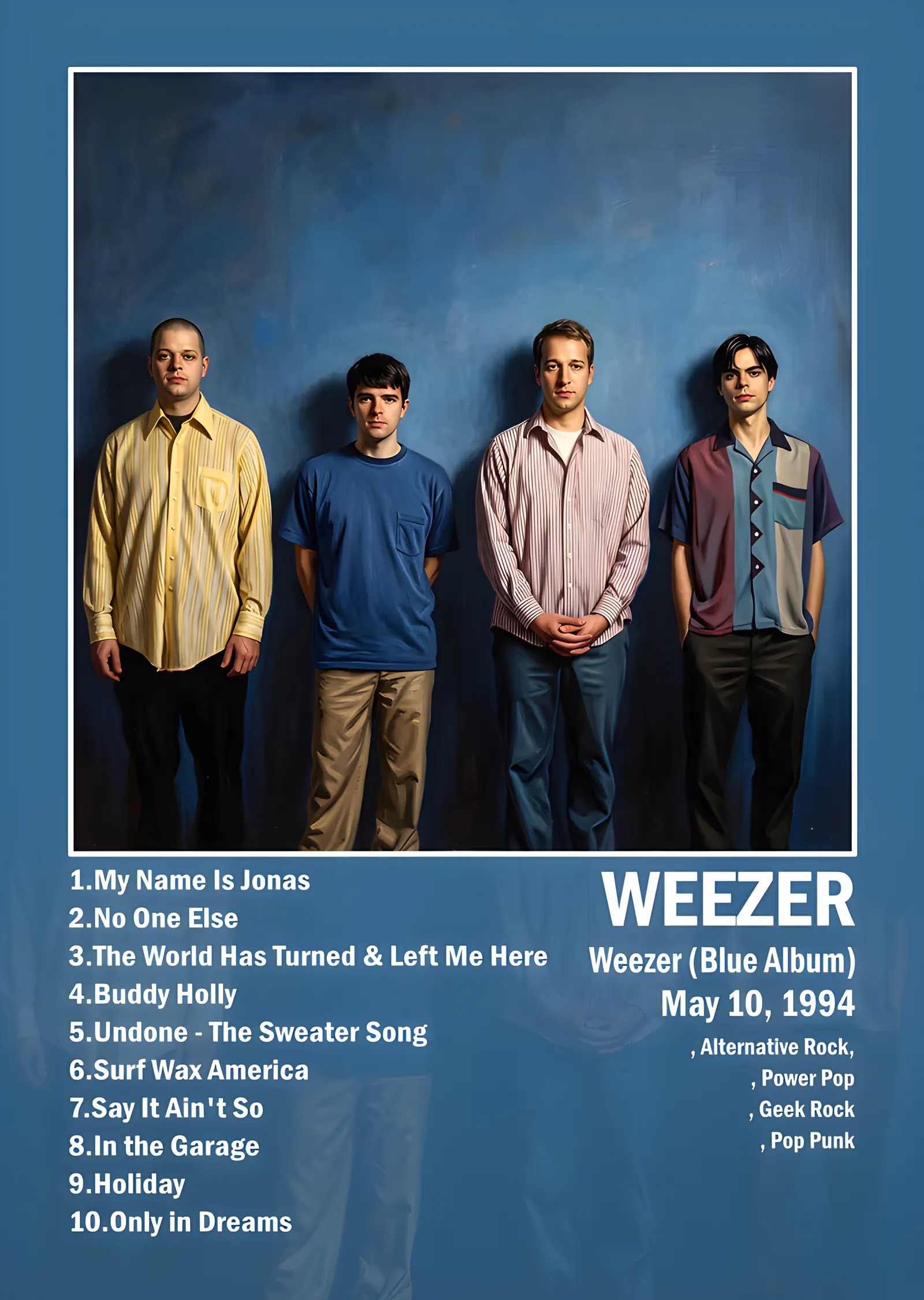 Weezer - Blue Album metal tablo