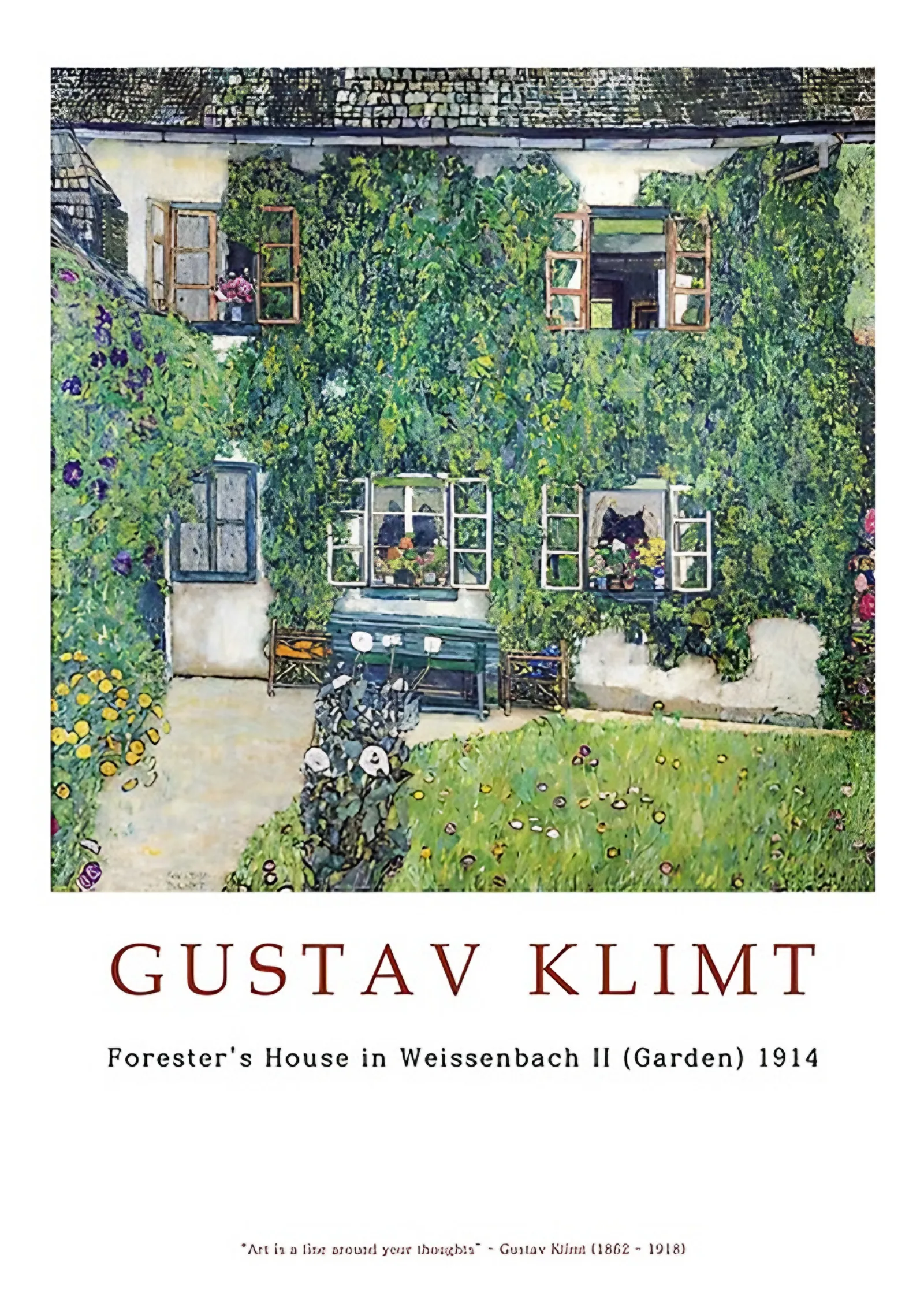 Weissenbach'taki Orman Evi - Gustav Klimt metal tablo