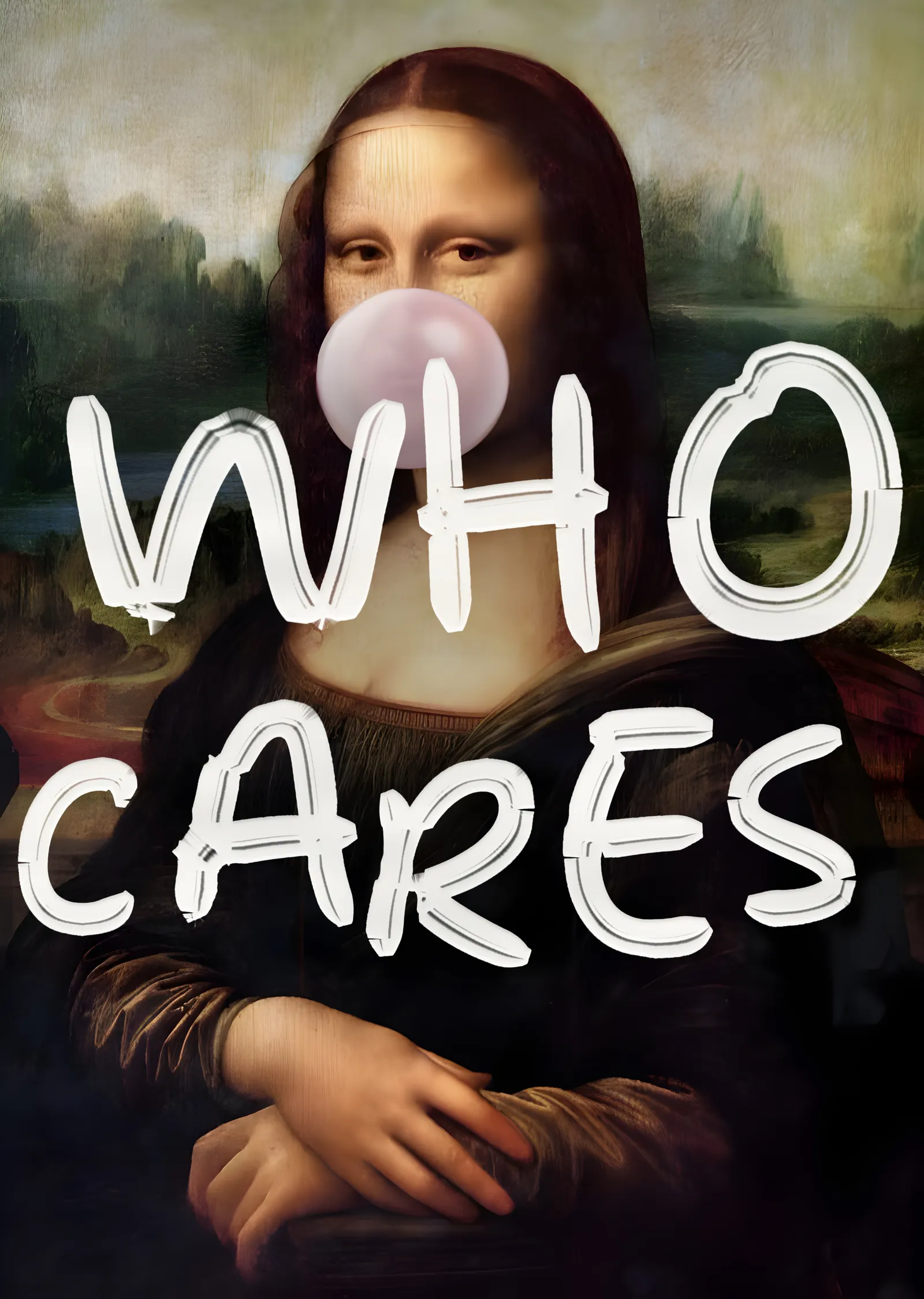 Who Cares metal tablo
