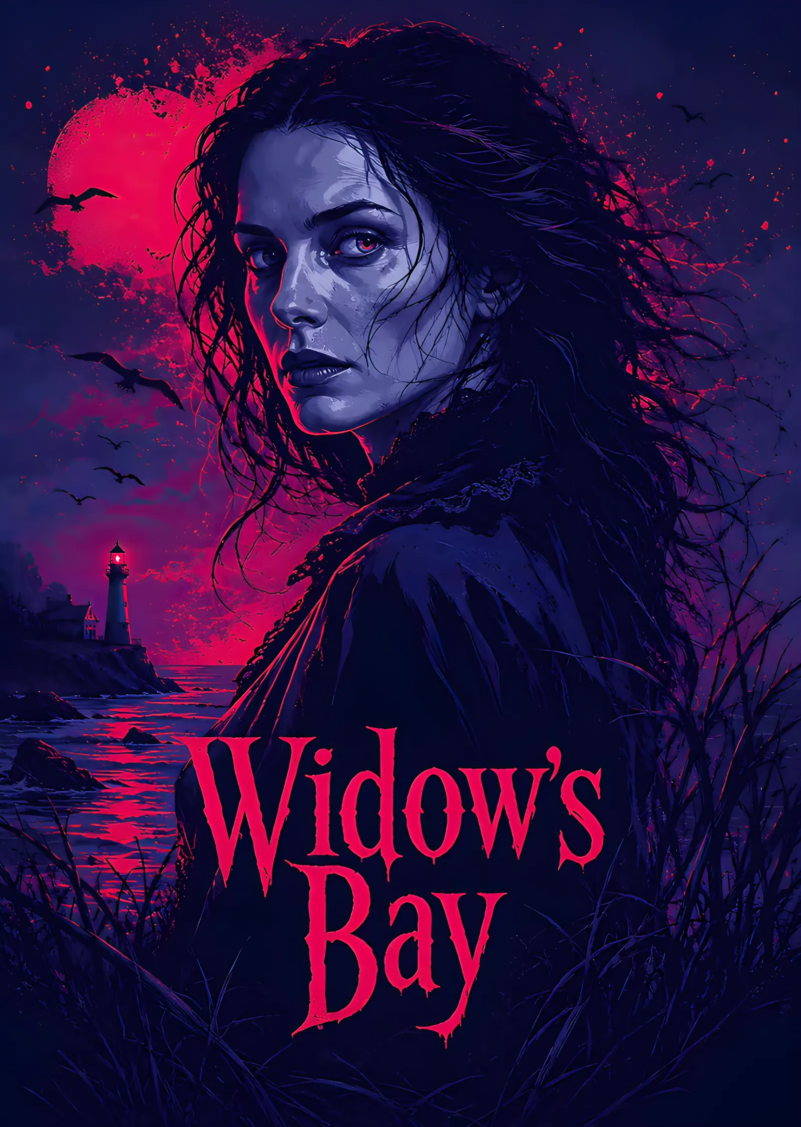 Widow's Bay - Mor Gölge metal tablo