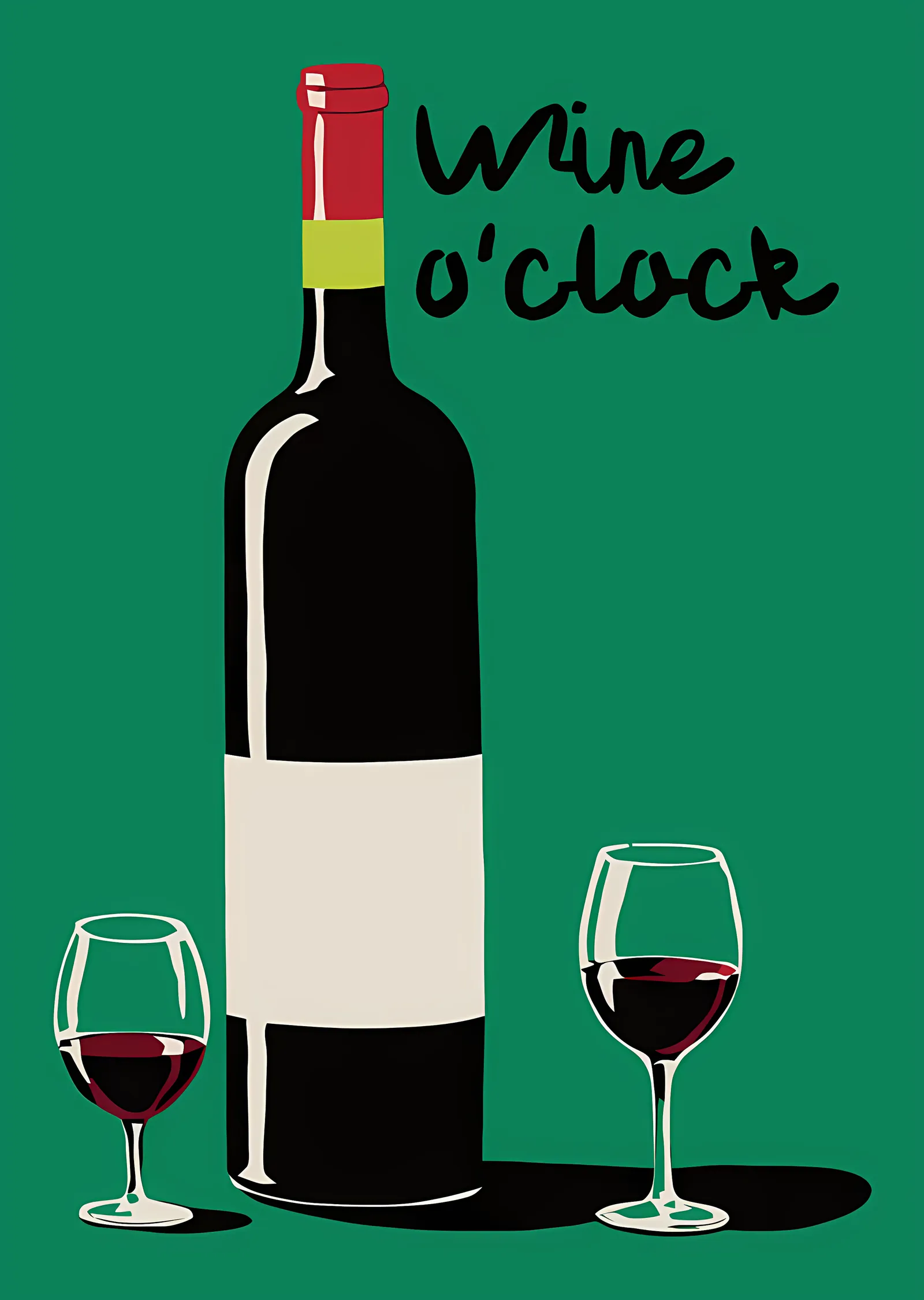 Wine O'Clock metal tablo