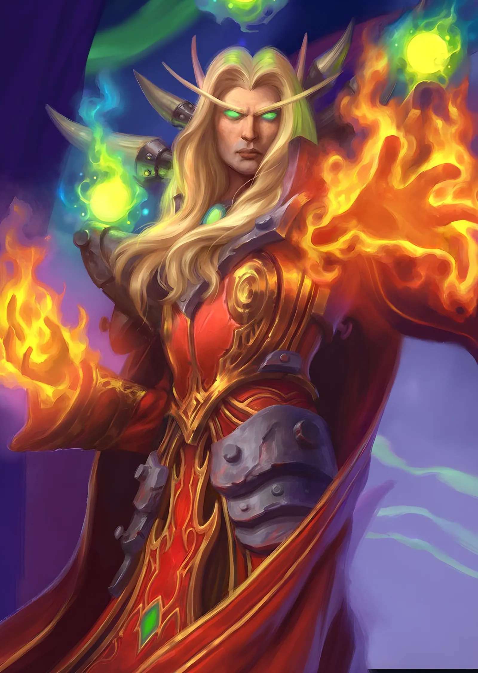 World of Warcraft - Alev Büyücüsü metal tablo