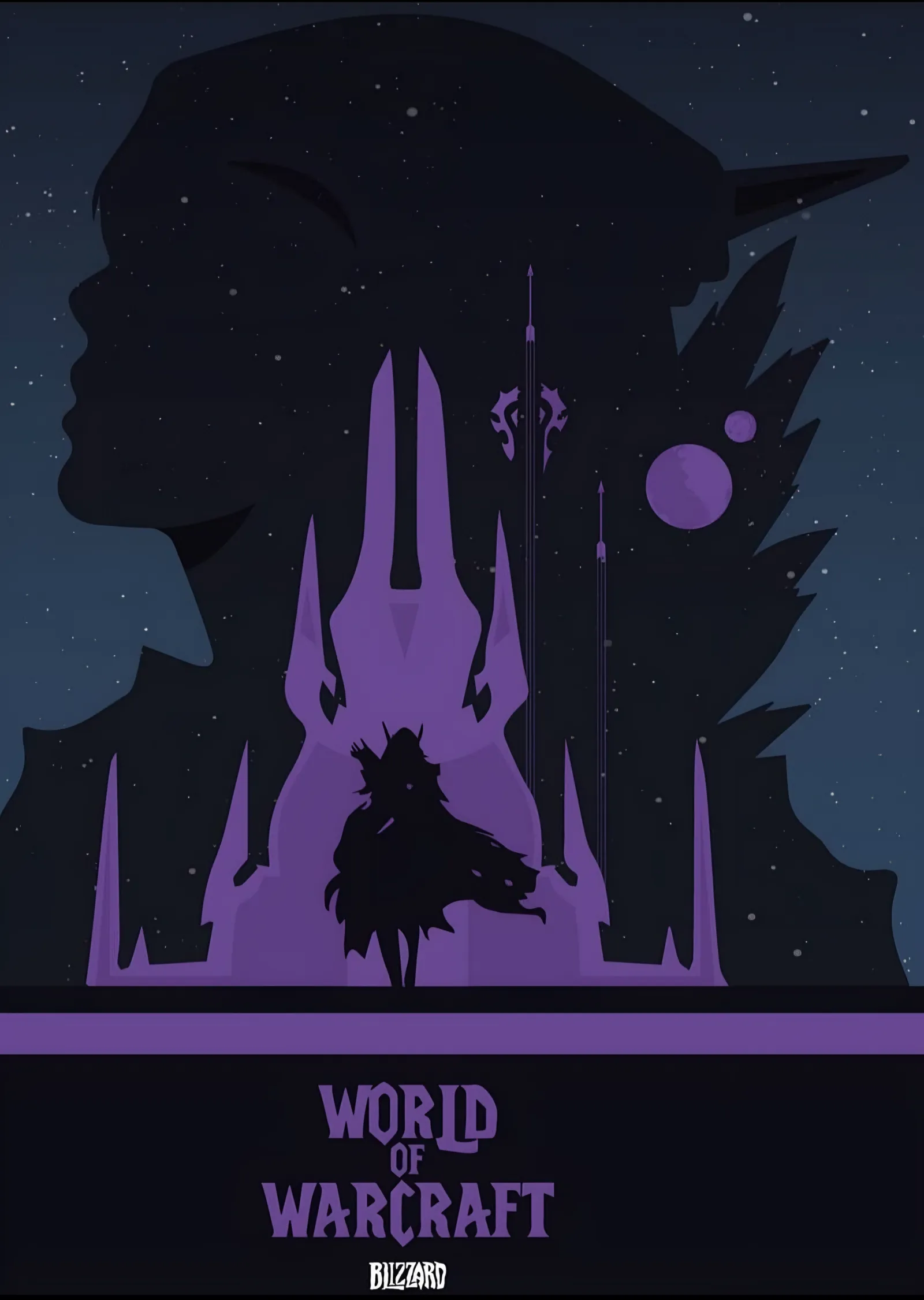 World of Warcraft - Mor Silüet metal tablo