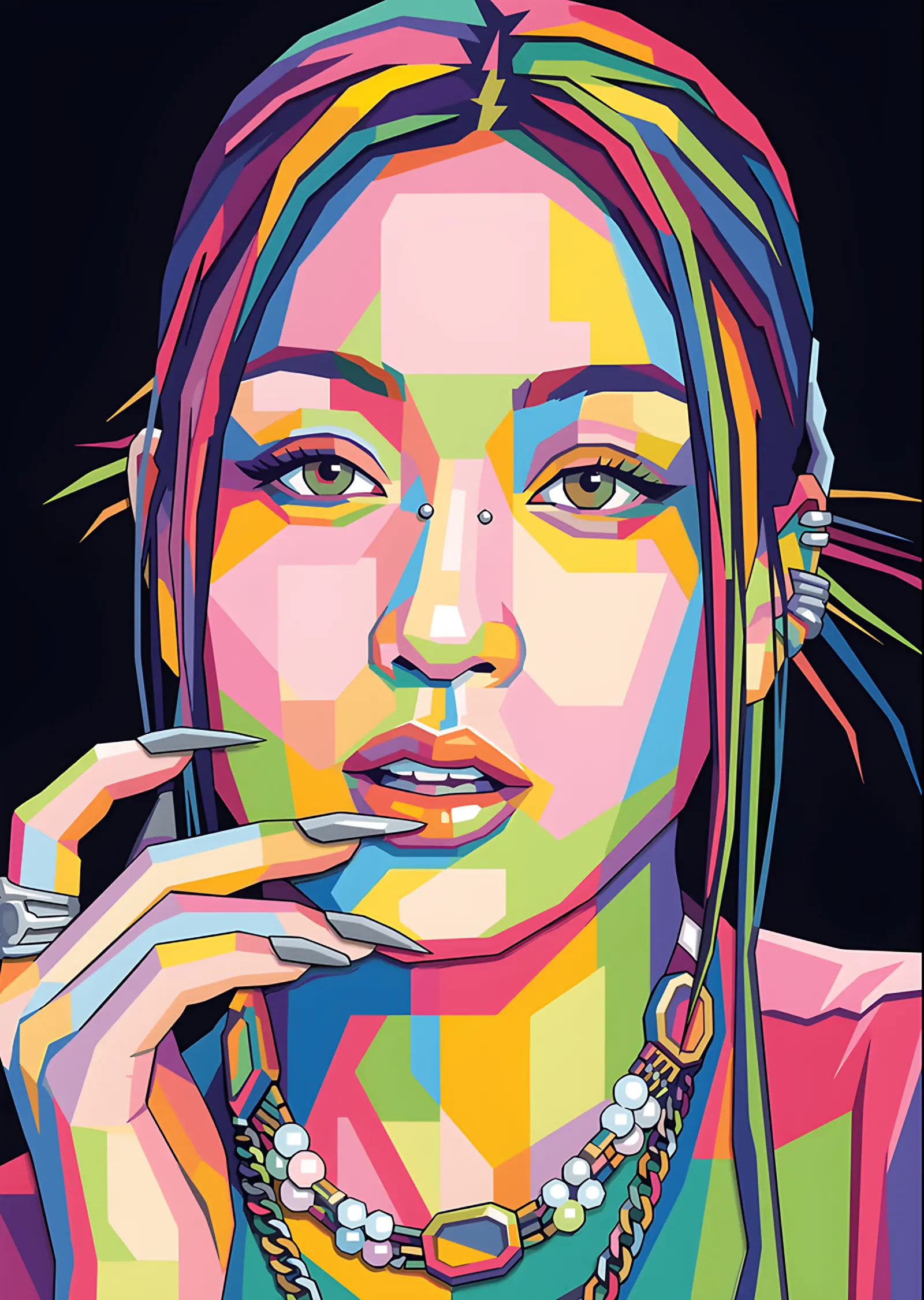 Jihyo - TWICE Pop Art Portre metal tablo