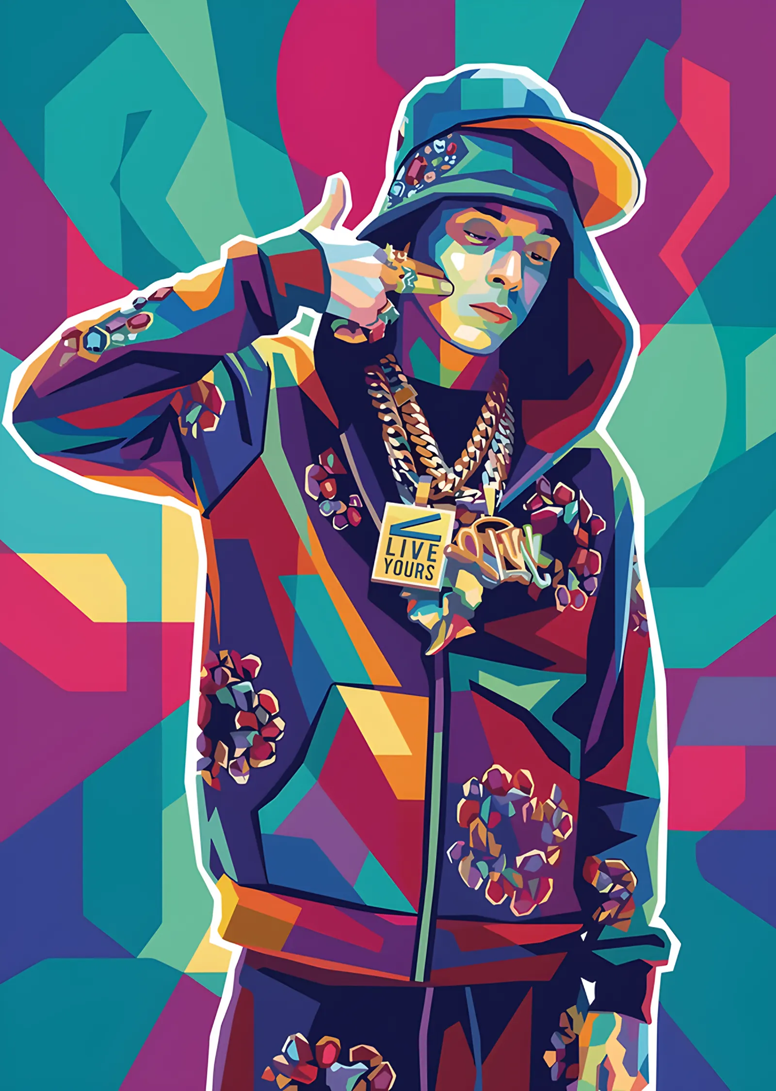 Central Cee - Hip Hop WPAP Portre metal tablo