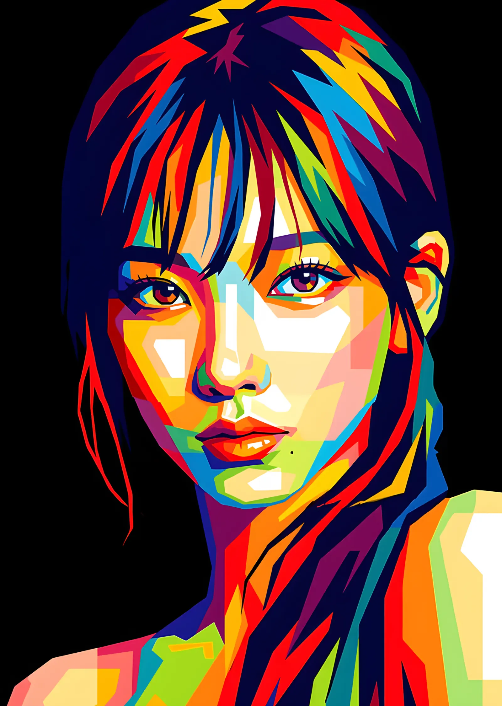 aespa - Renkli WPAP Portre metal tablo