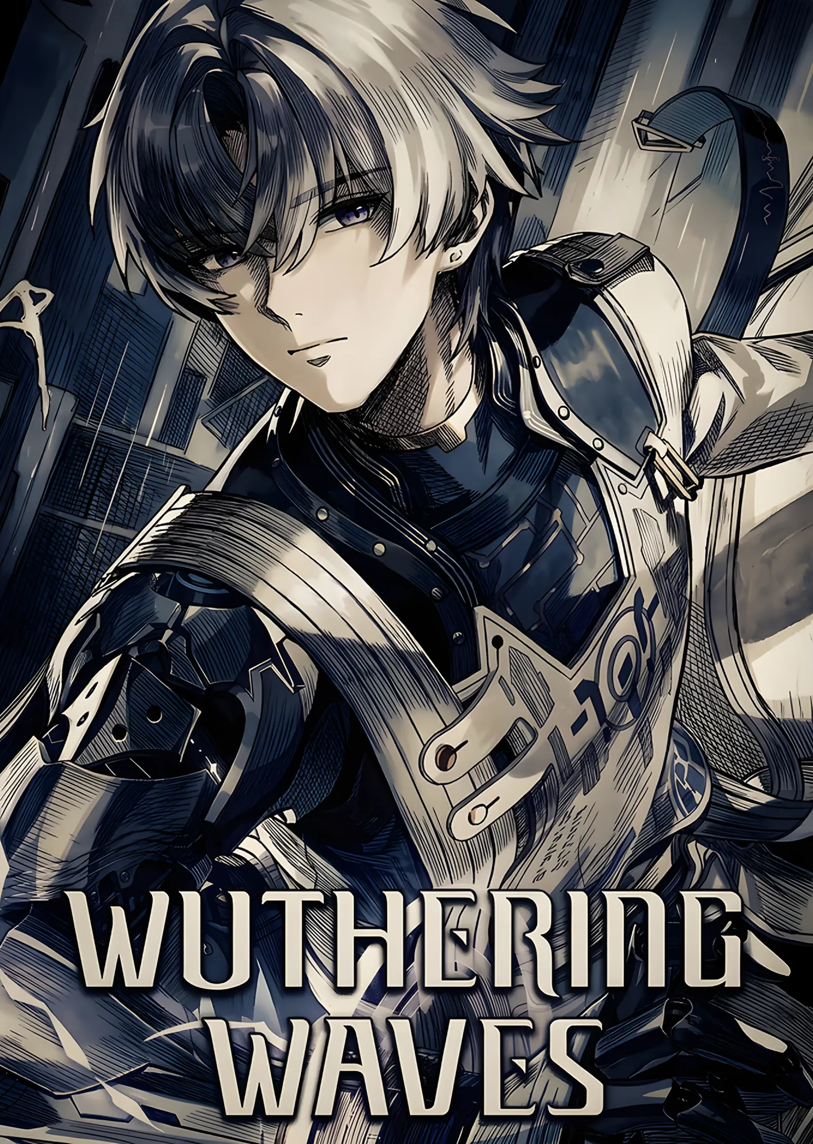 Wuthering Waves: Beyaz Saçlı Rover Portresi metal tablo