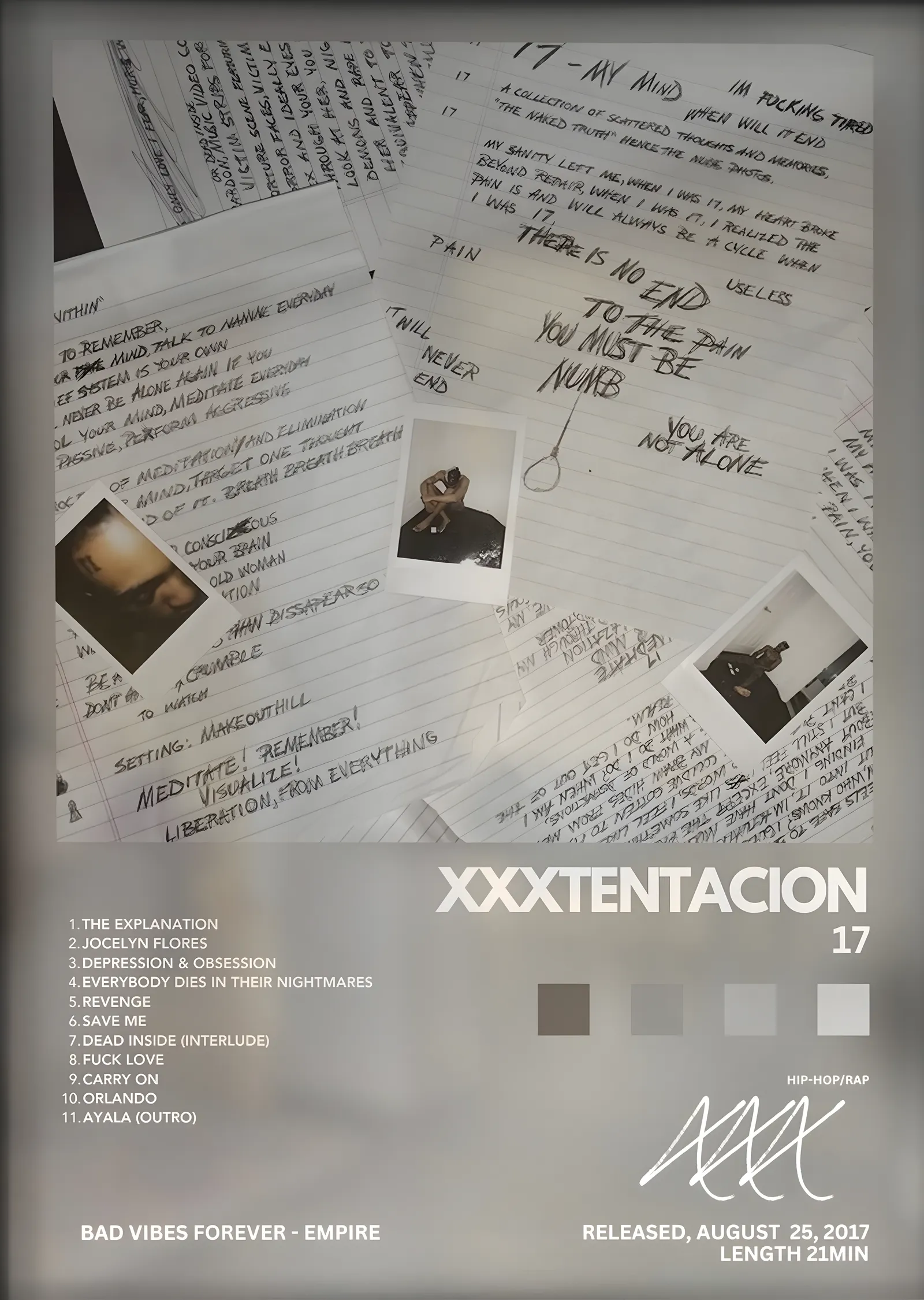 XXXTentacion: 17 metal tablo
