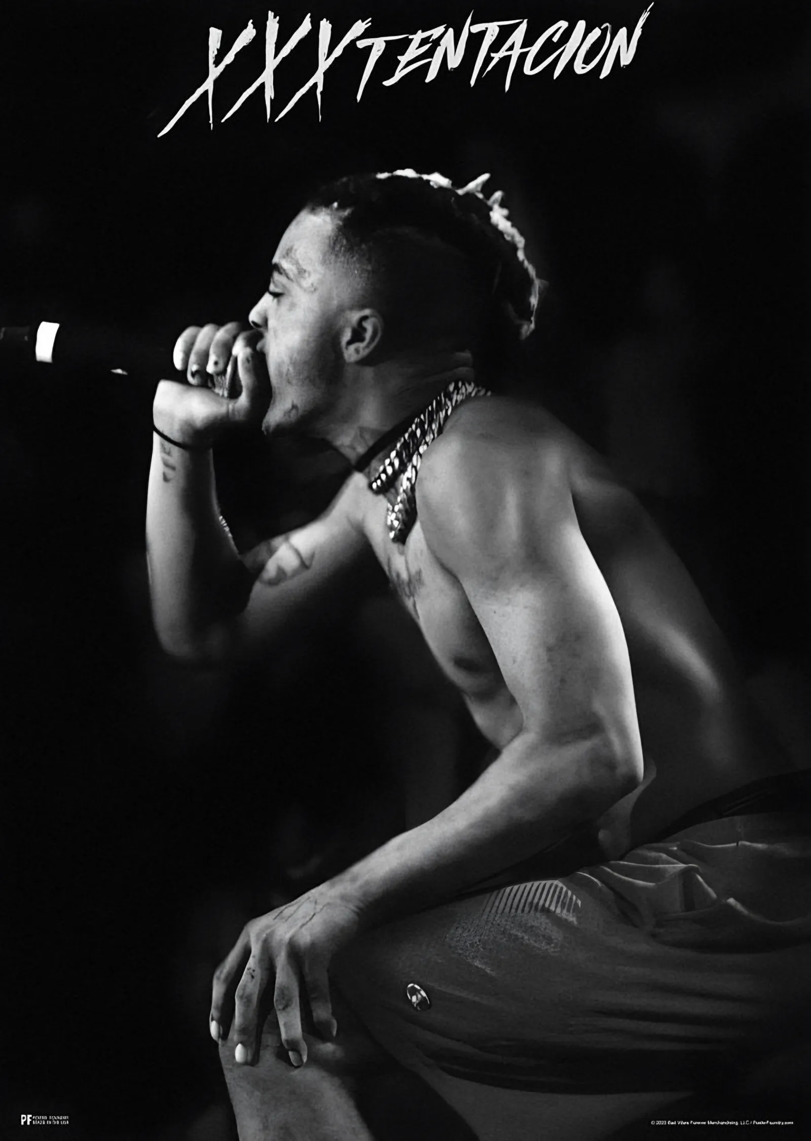 XXXTentacion - Siyah Beyaz metal tablo