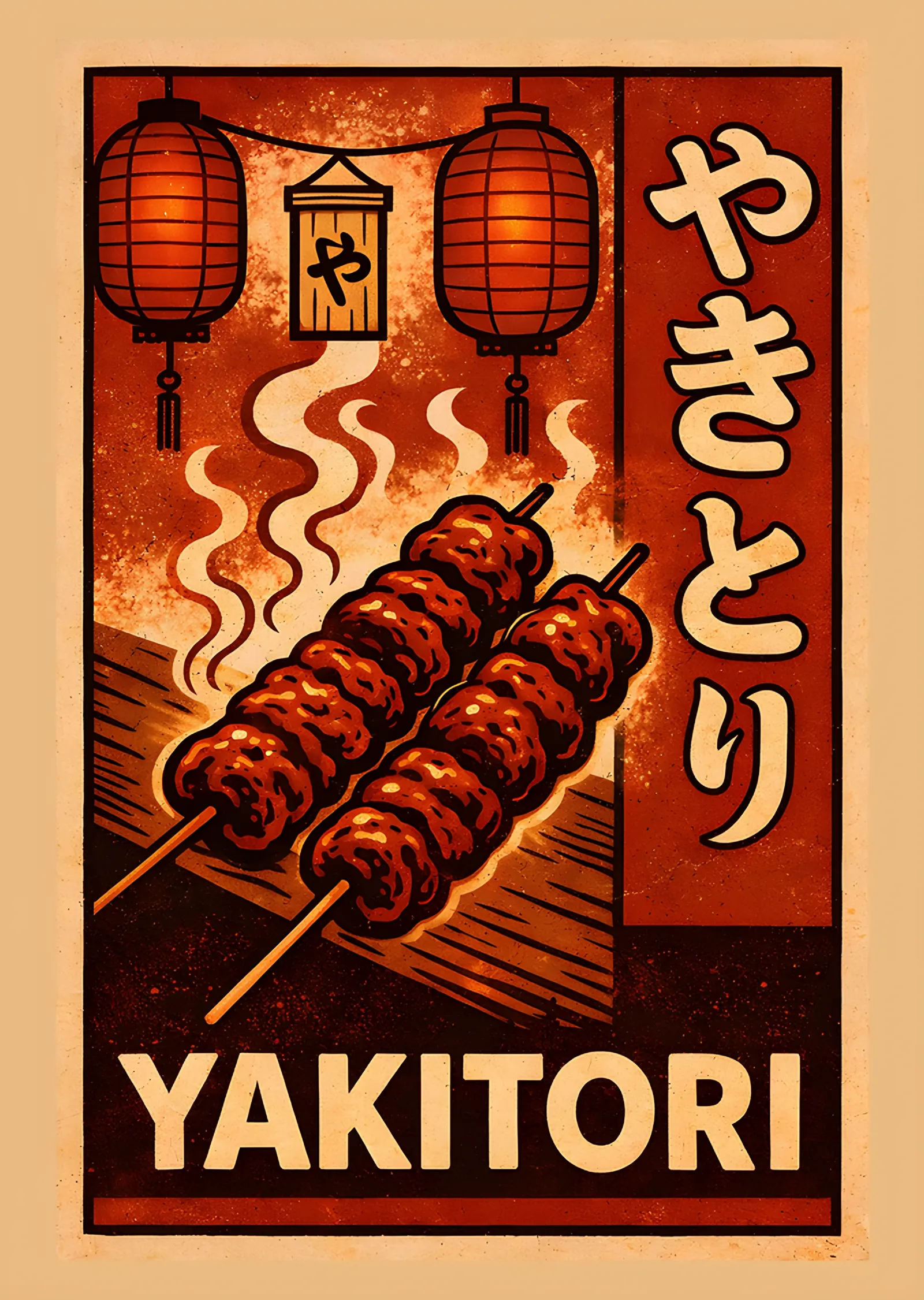 Yakitori: Kızıl Fenerlerin Altında Şişler metal tablo