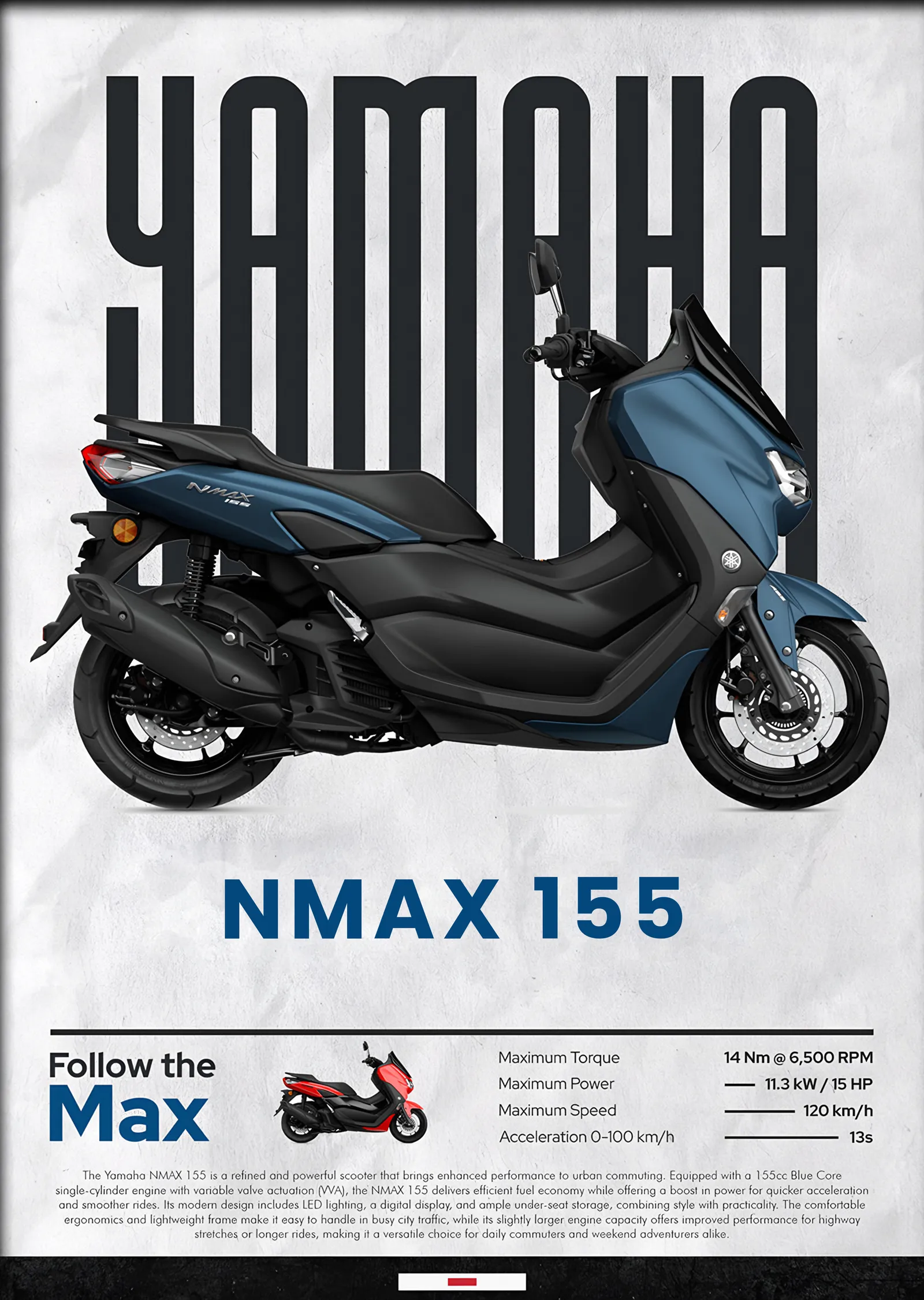Yamaha NMAX 155 metal tablo