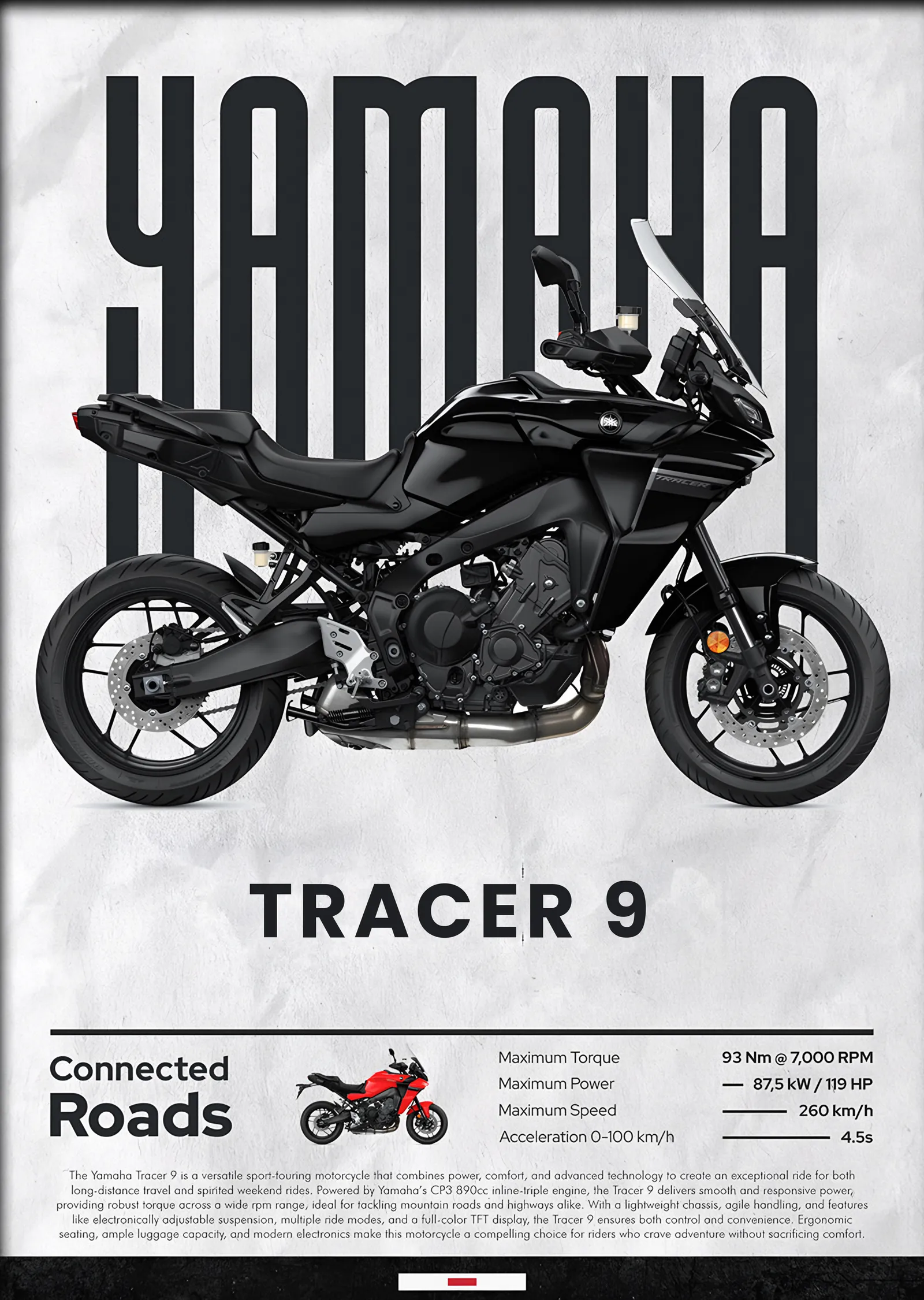Yamaha Tracer 9 metal tablo