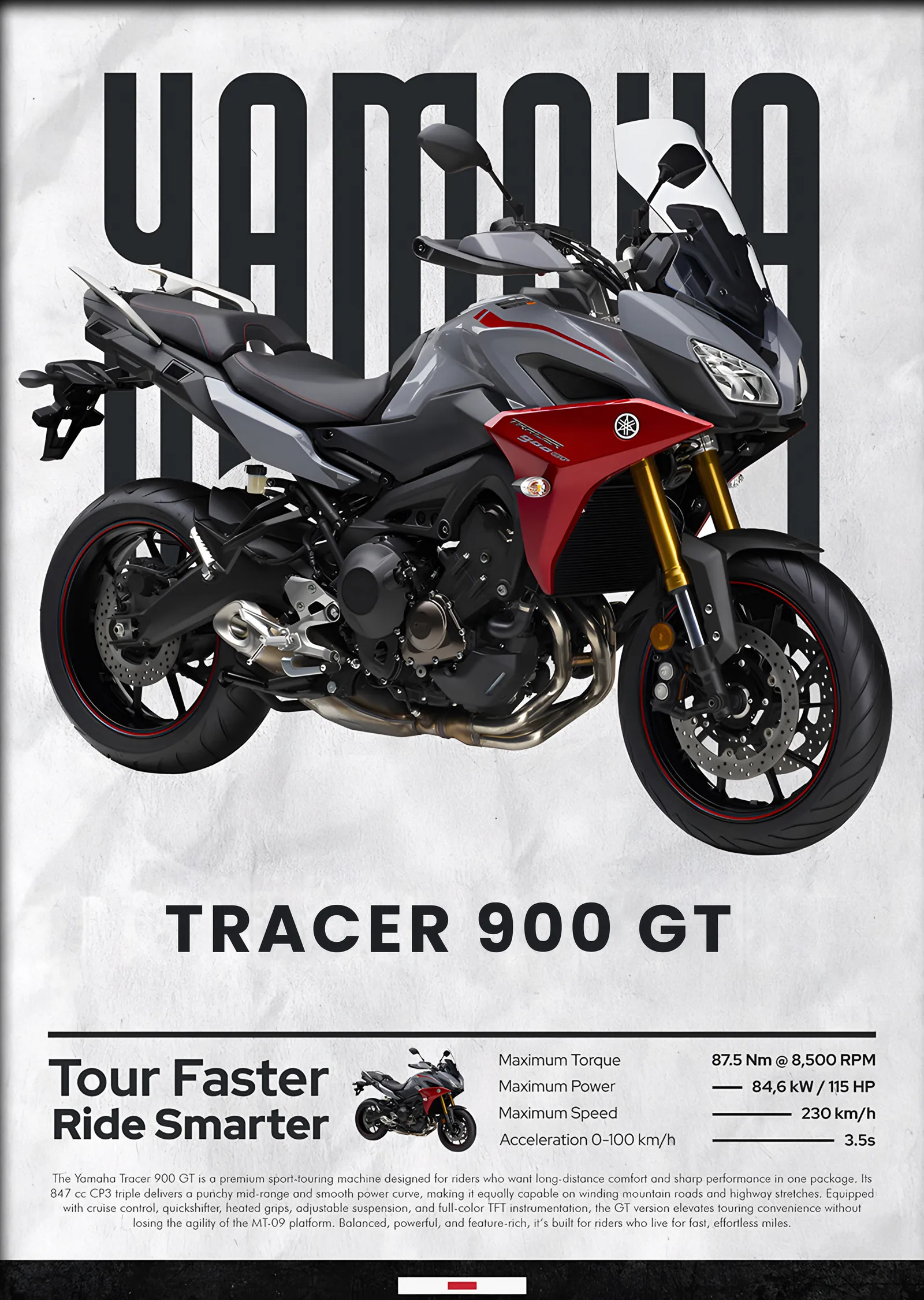 Yamaha Tracer 900 GT metal tablo