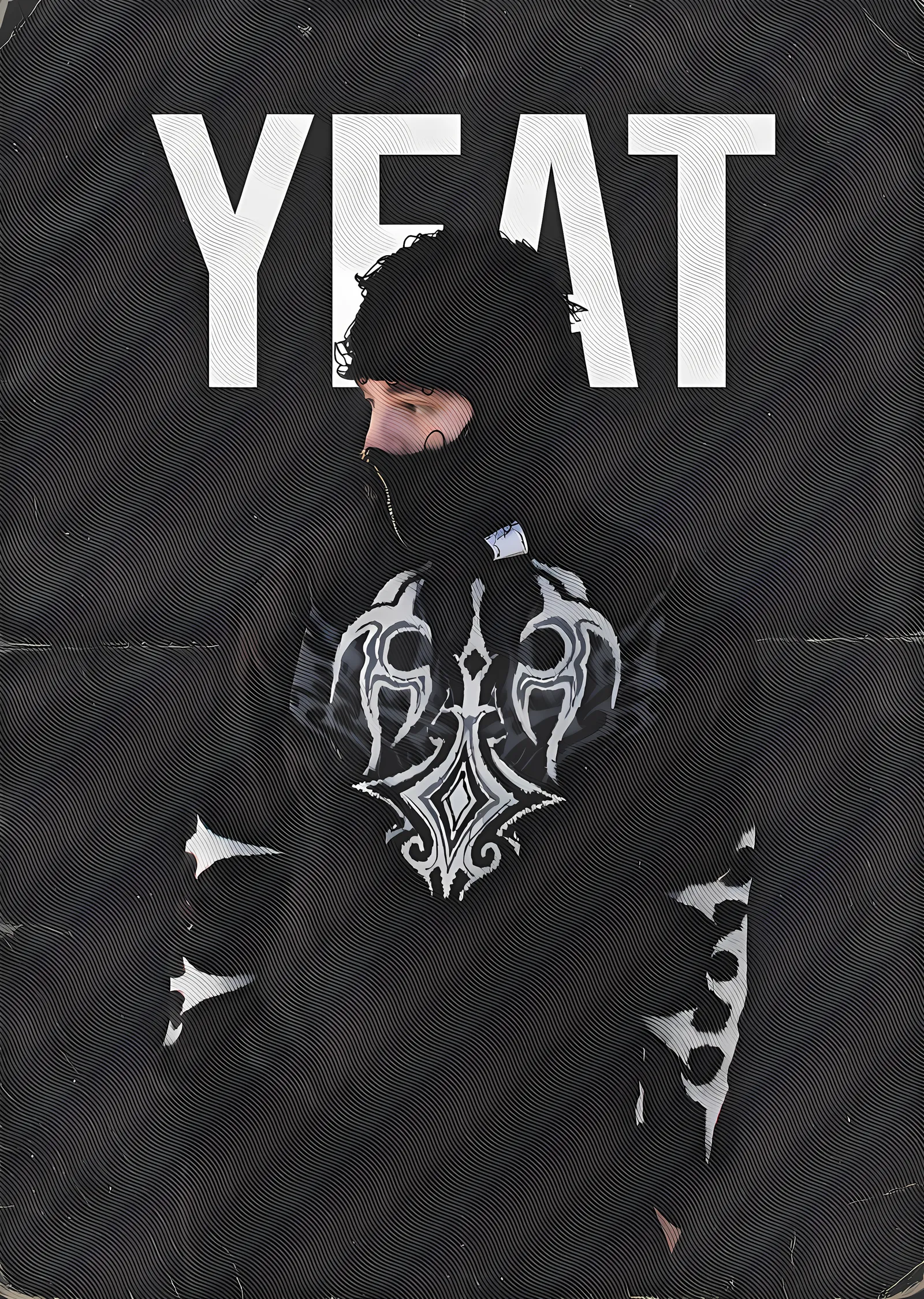 Yeat: Gri Dokuda Portre metal tablo