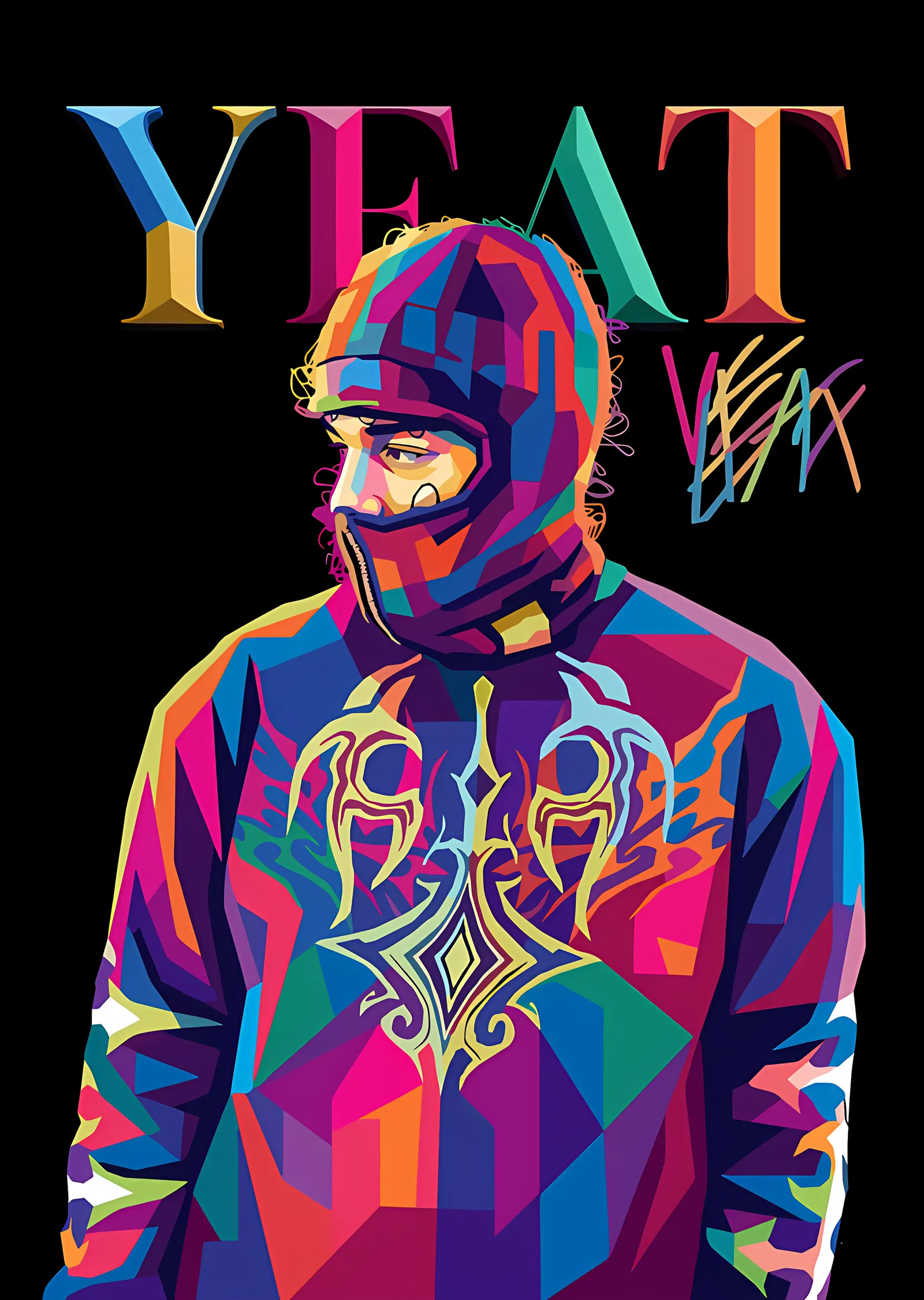 Yeat: WPAP Renk Portresi metal tablo