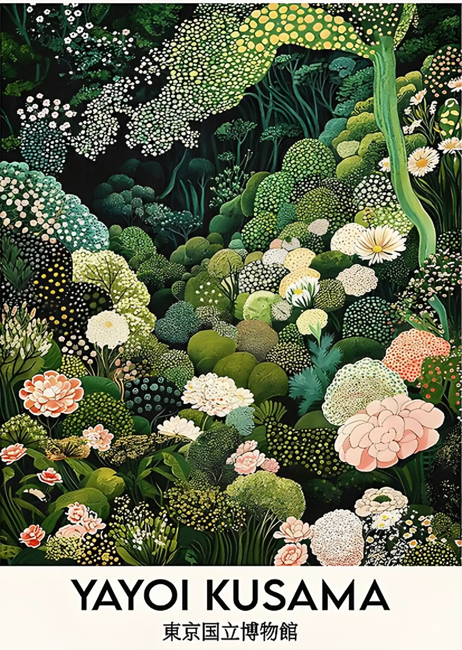 Yeşil Bahçe - Yayoi Kusama metal tablo