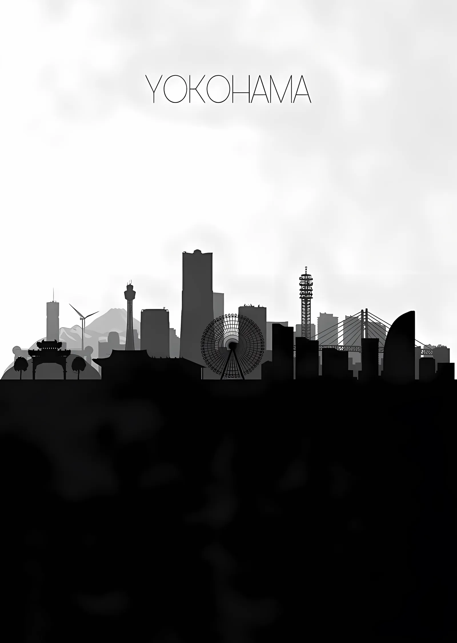 Yokohama Silueti metal tablo