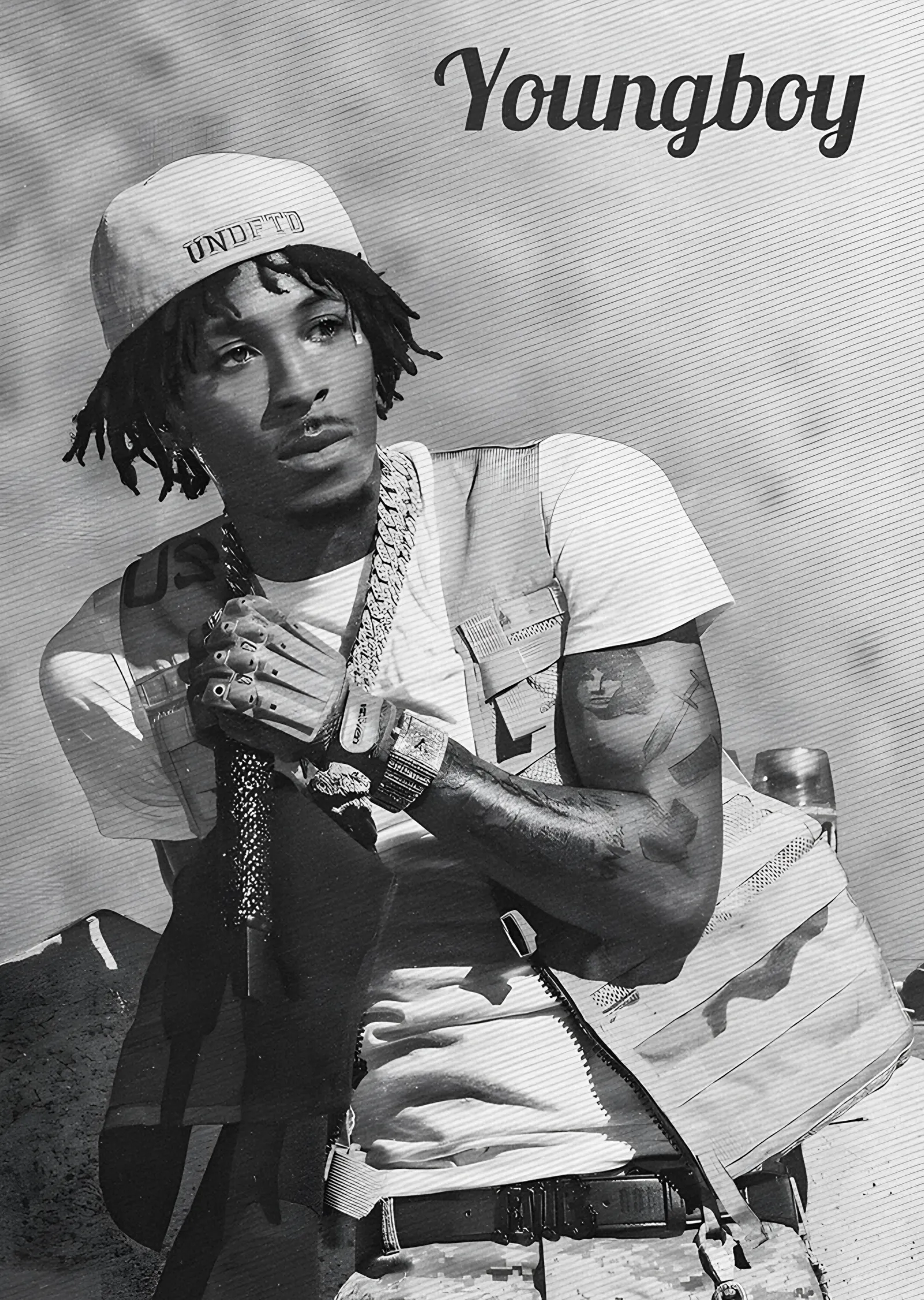 YoungBoy Never Broke Again - Tram Deseninde Portre metal tablo