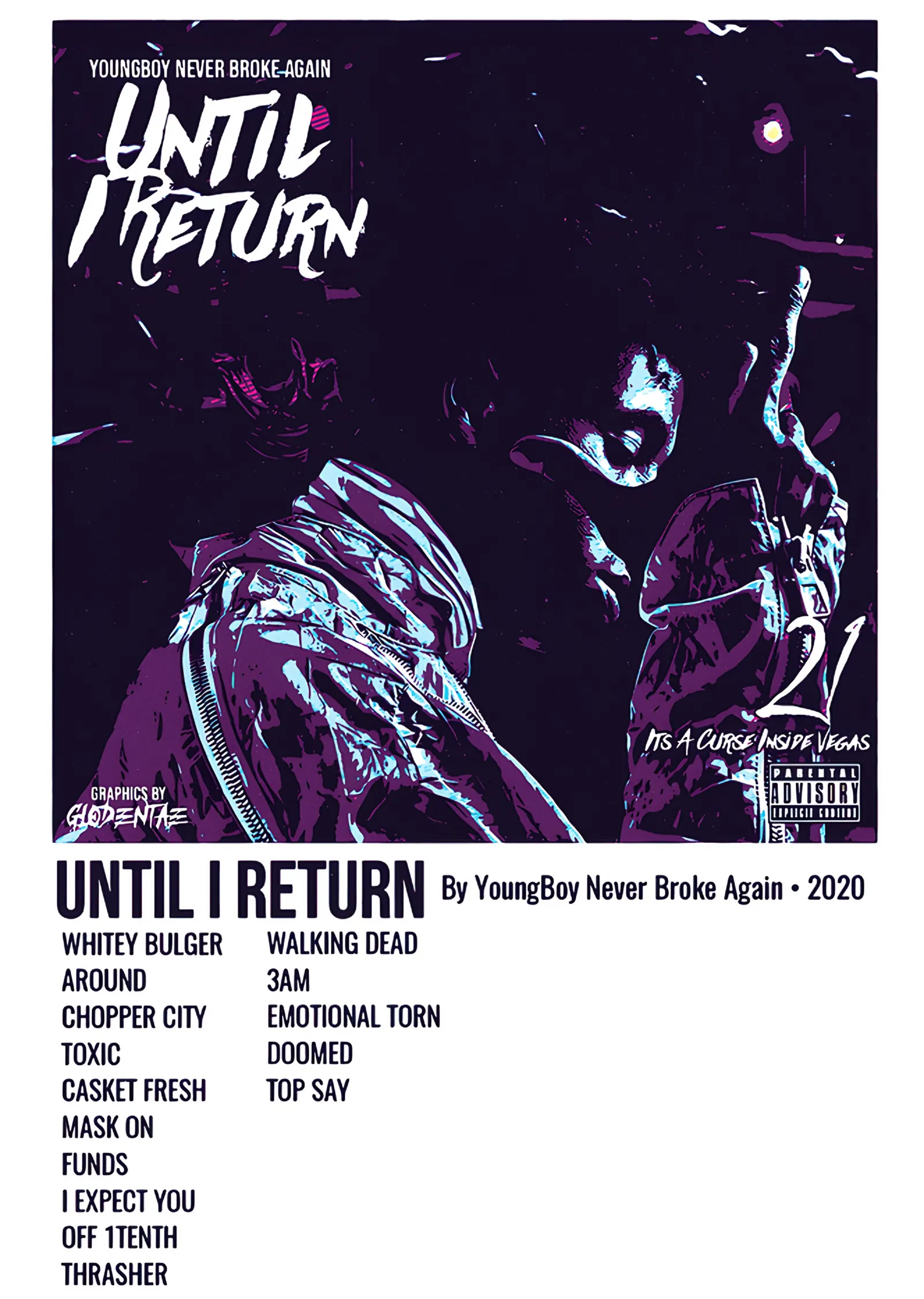 YoungBoy Never Broke Again - Until I Return metal tablo