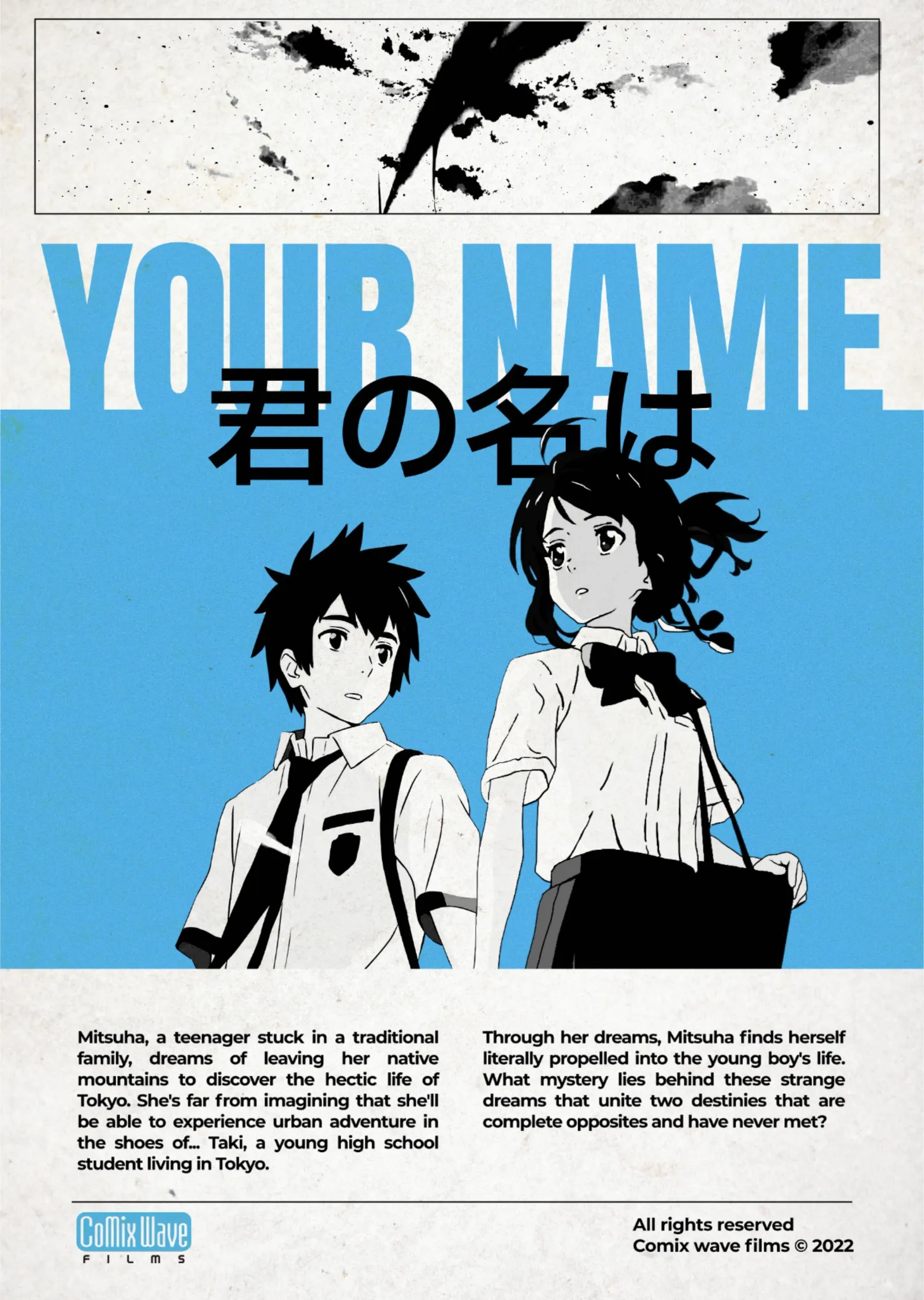 Your Name - Mavi Kapak metal tablo