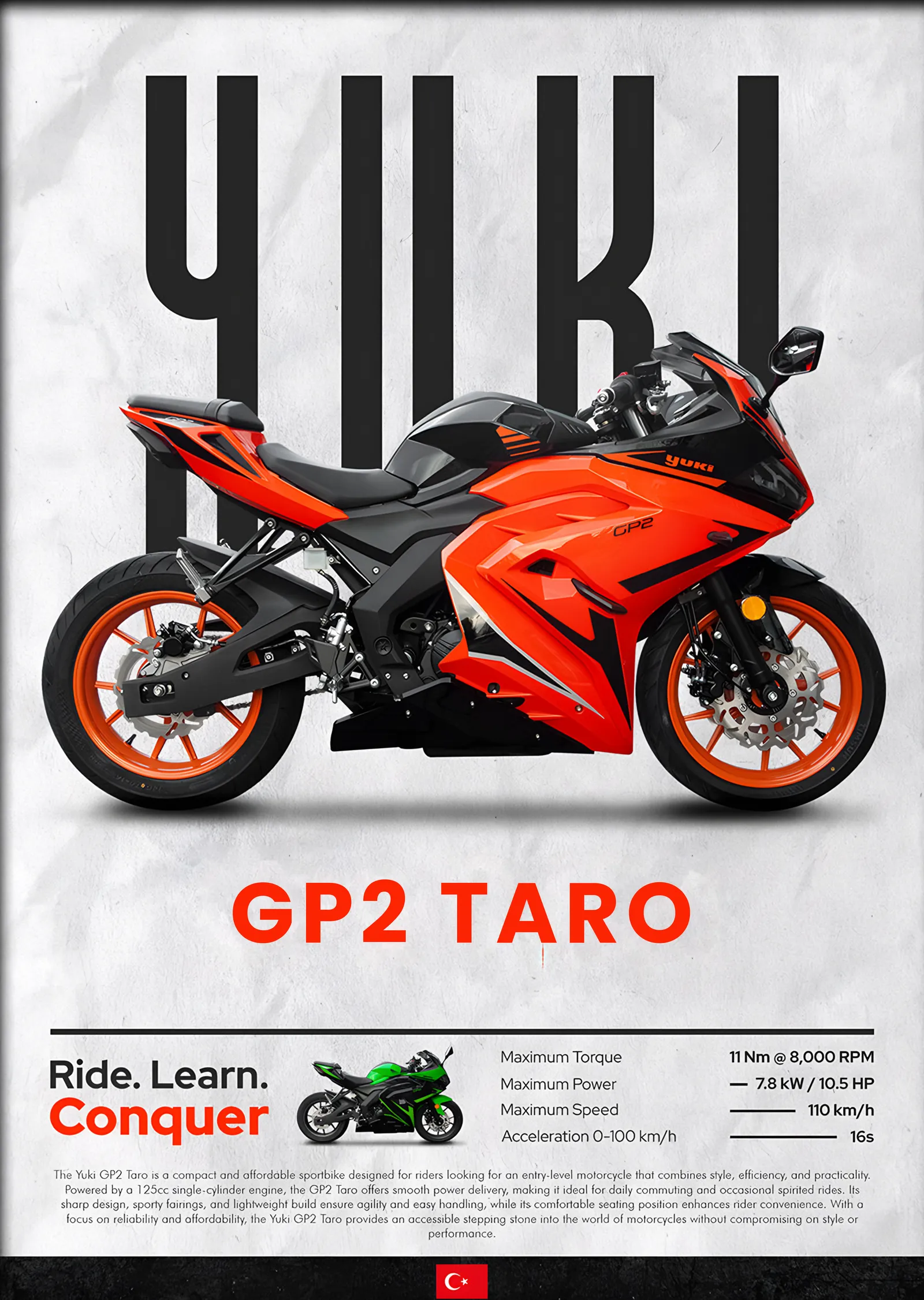 Yuki GP2 Taro Turuncu metal tablo