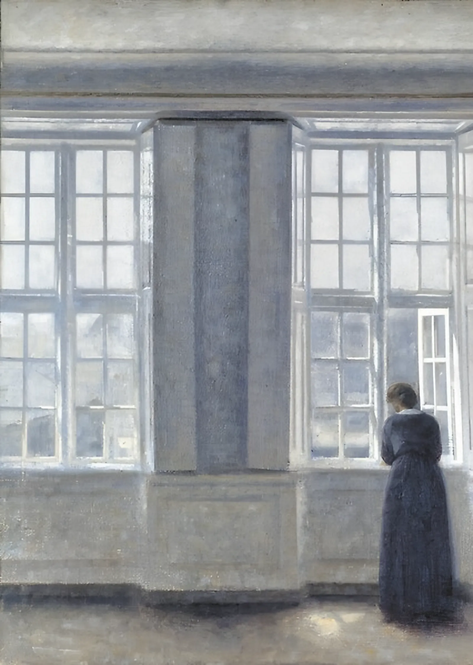 Yüksek Pencereler - Vilhelm Hammershøi metal tablo