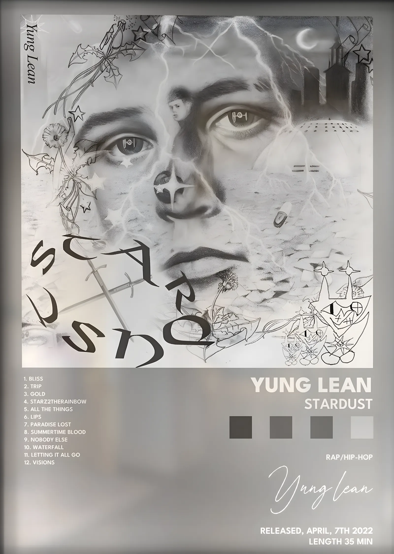 Yung Lean: Stardust metal tablo