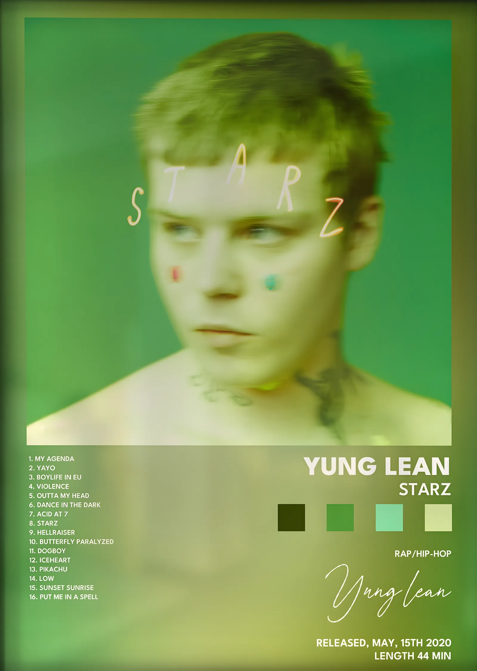Yung Lean: Starz metal tablo