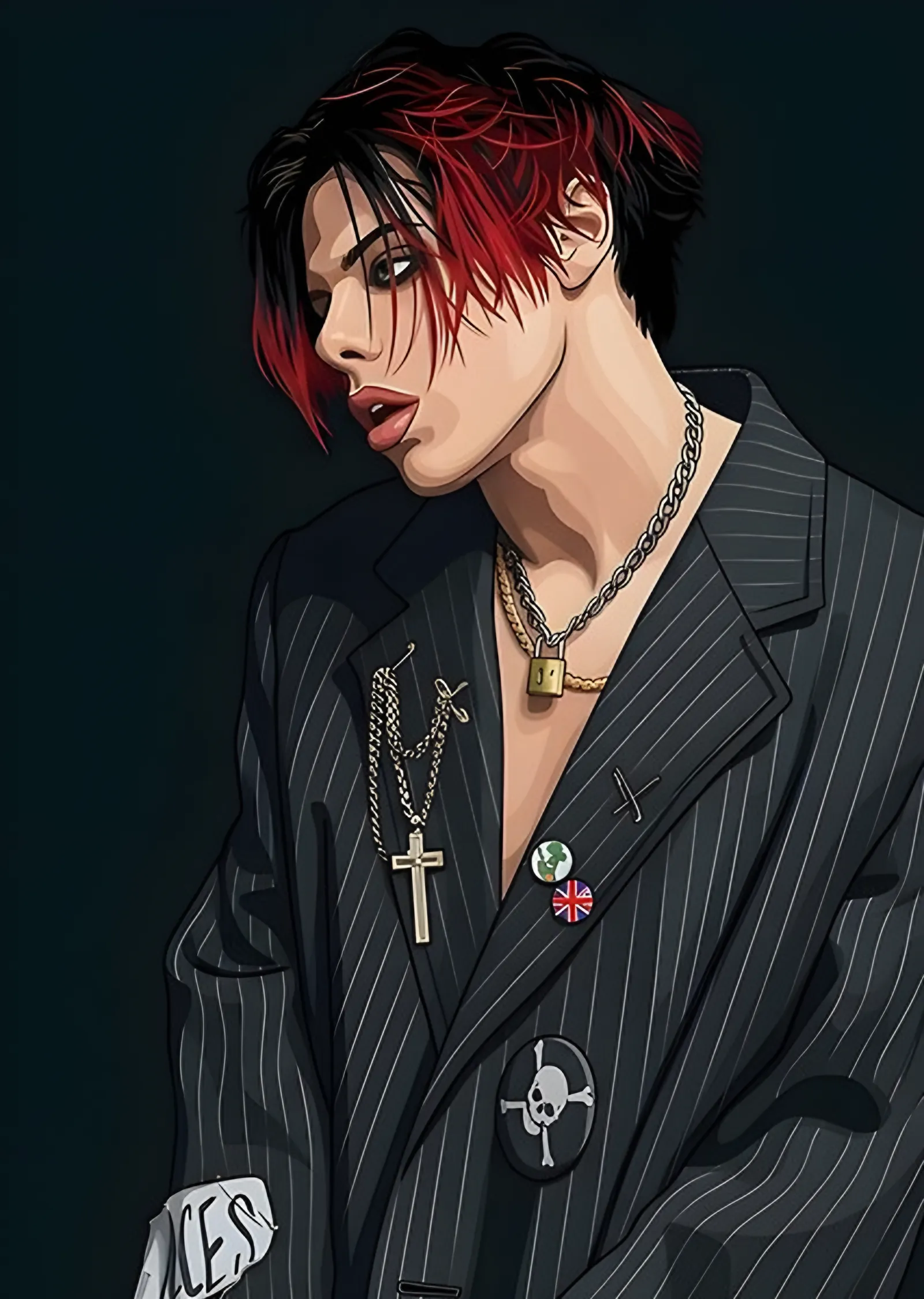 Yungblud - Çizgili Ceket metal tablo