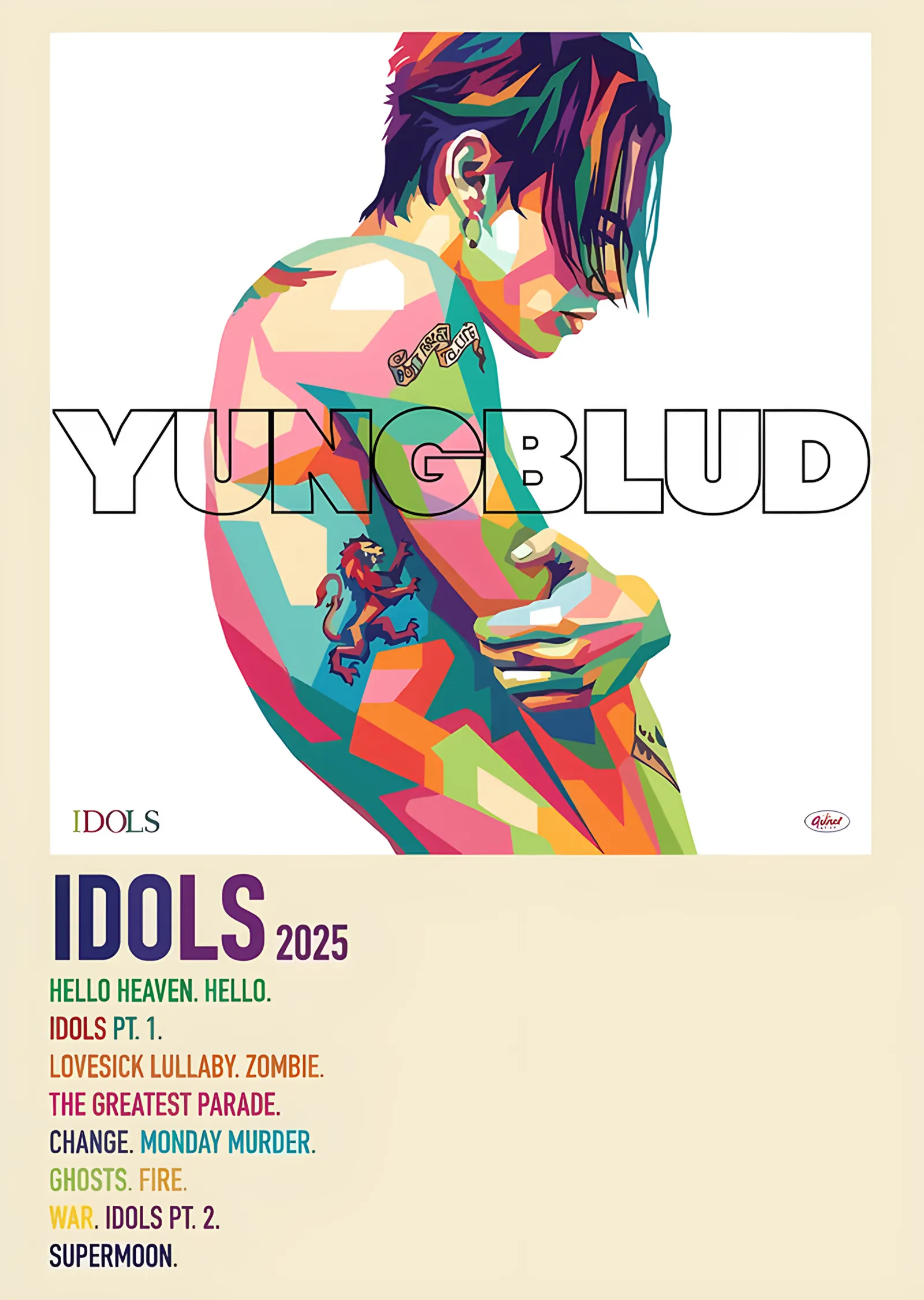 Yungblud - Idols 2025 metal tablo